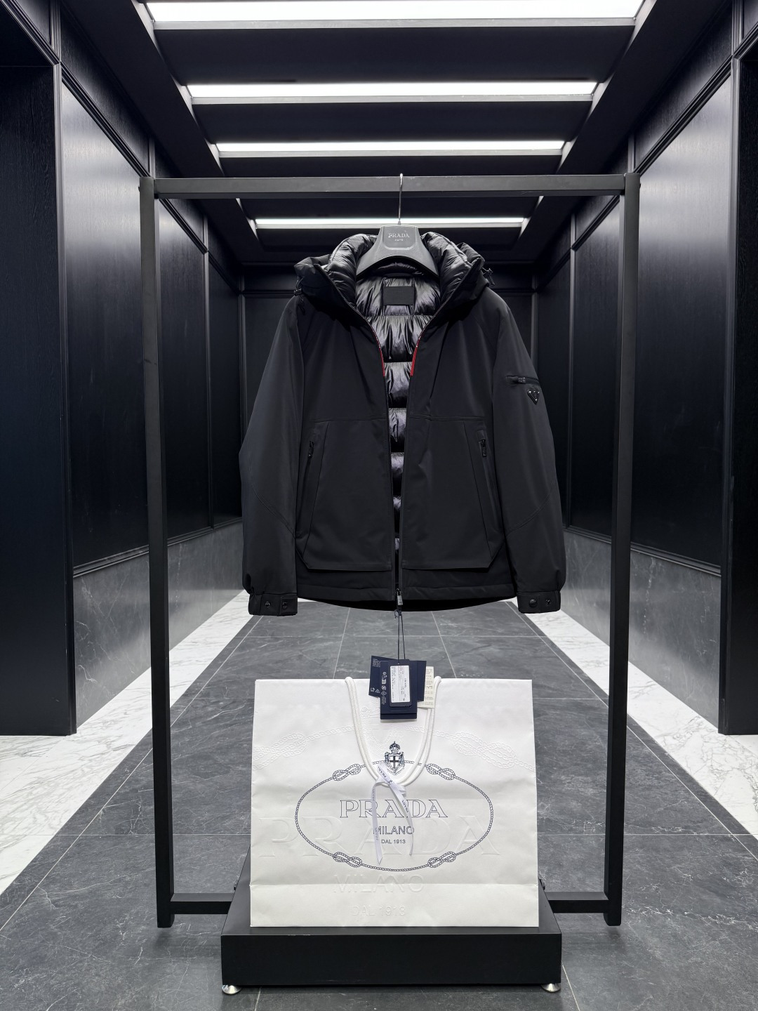 Prada Down Jacket Goose Down Loose Fit S-l