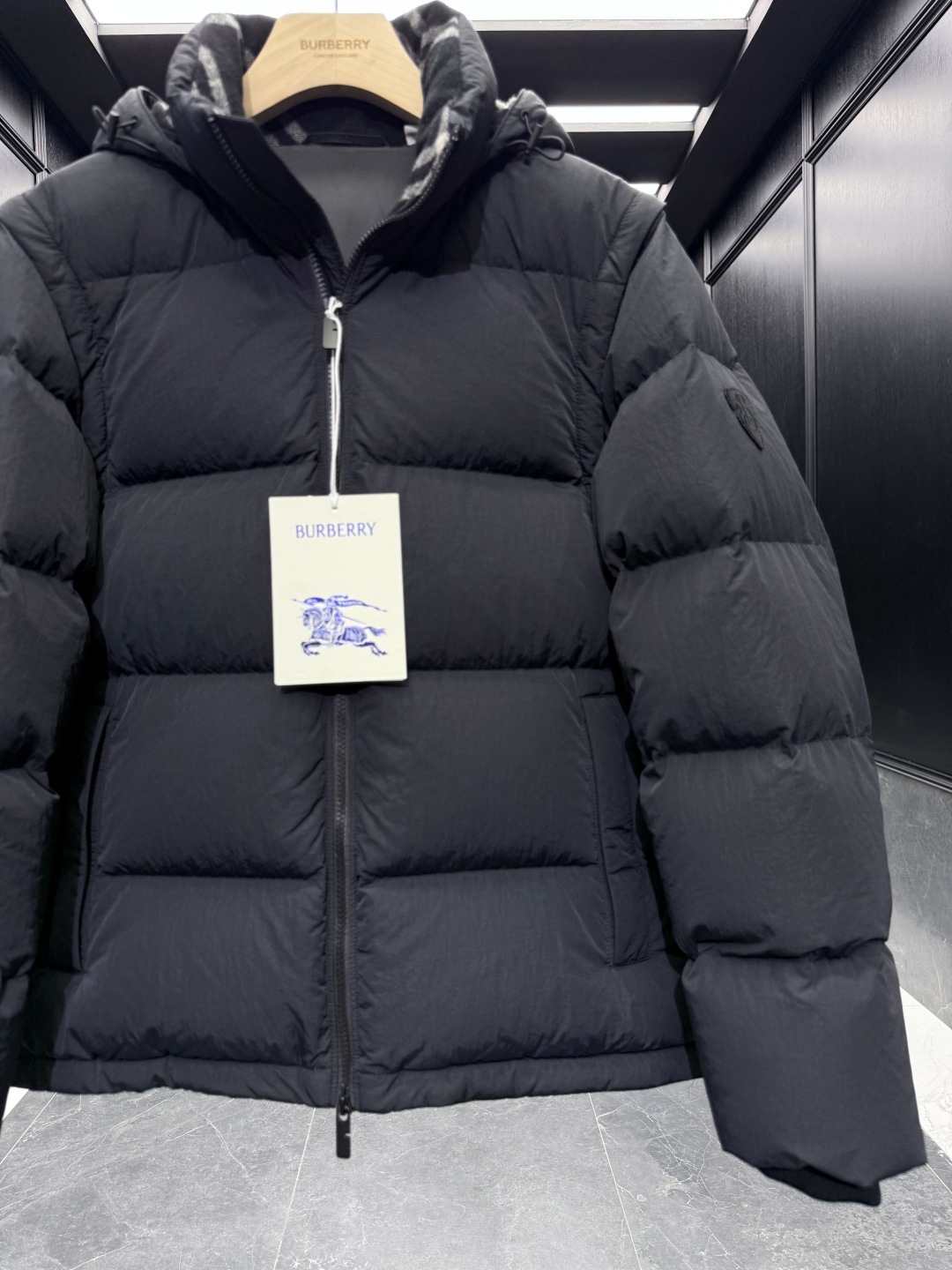 Burberry Vest Wool Black Hooded S-xxl