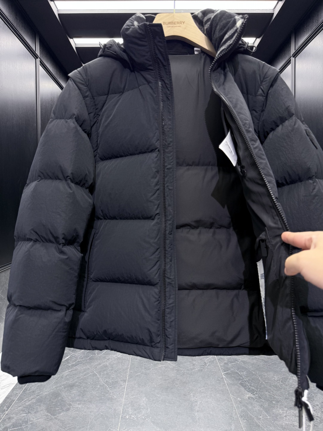 Burberry Vest Wool Black Hooded S-xxl