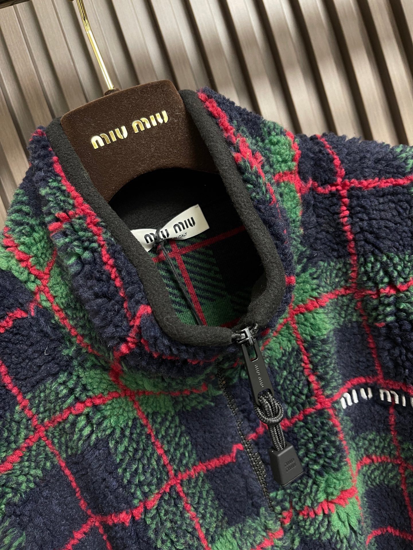 Miu Miu Couple Jacket Wool Plaid S-m-l-xl