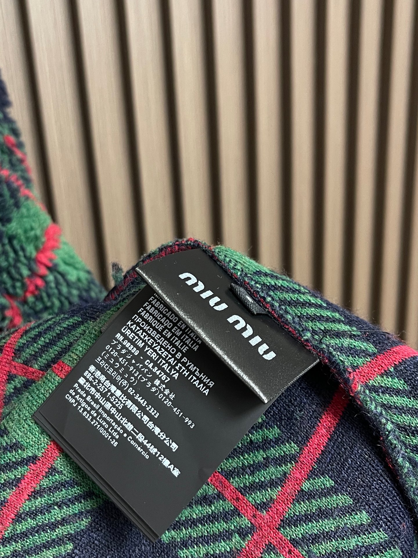Miu Miu Couple Jacket Wool Plaid S-m-l-xl