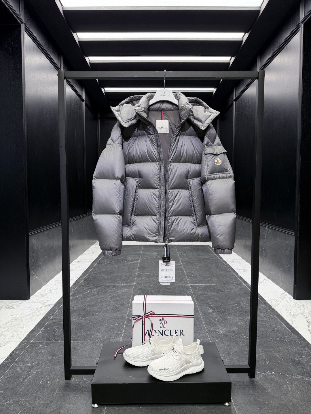 Moncler Male Down Jacket Goose Down Gray Hooded S-m-l-xl