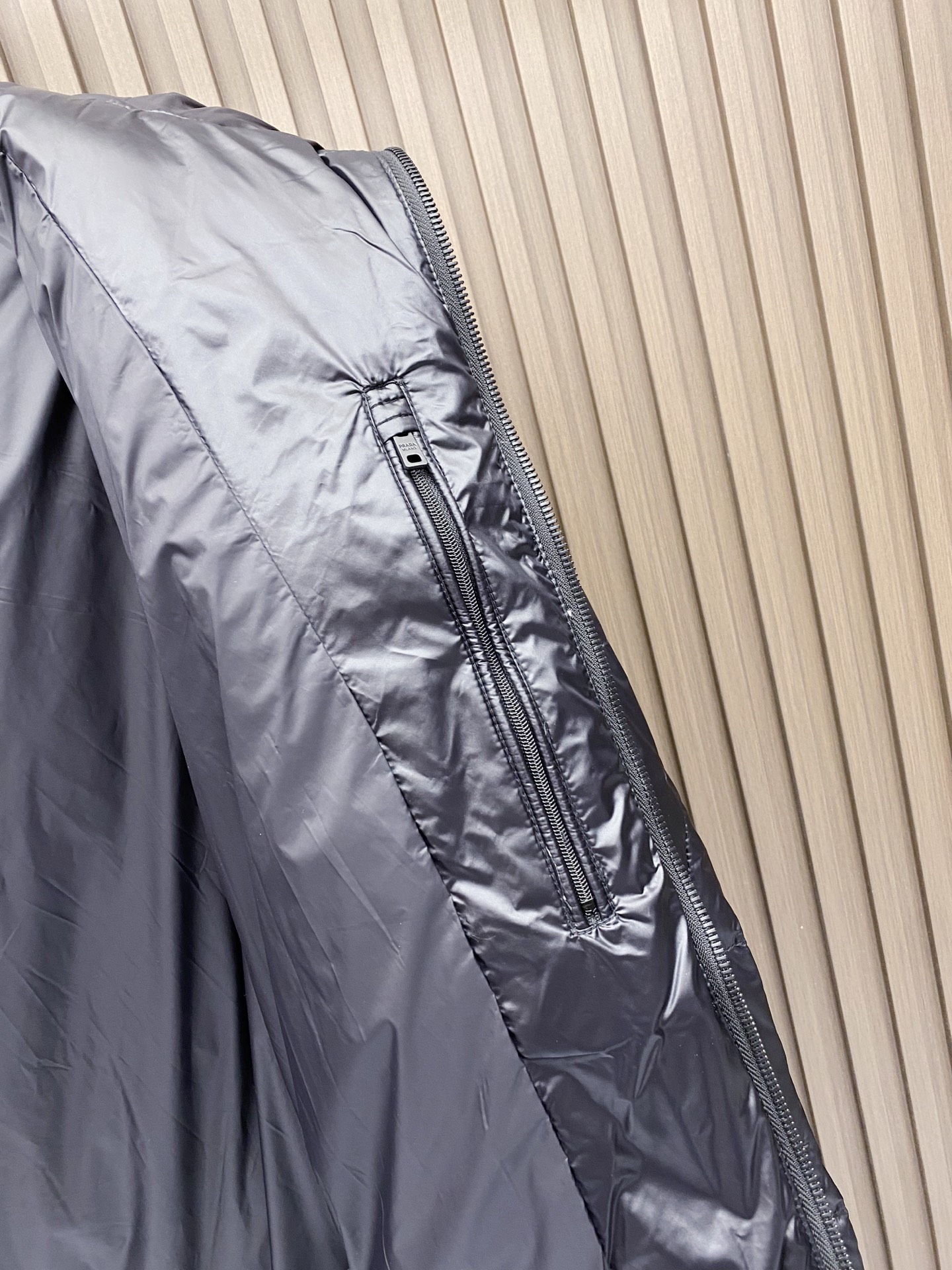 Prada Down Jacket White Duck Down Black Hooded 54-48-56-50-52