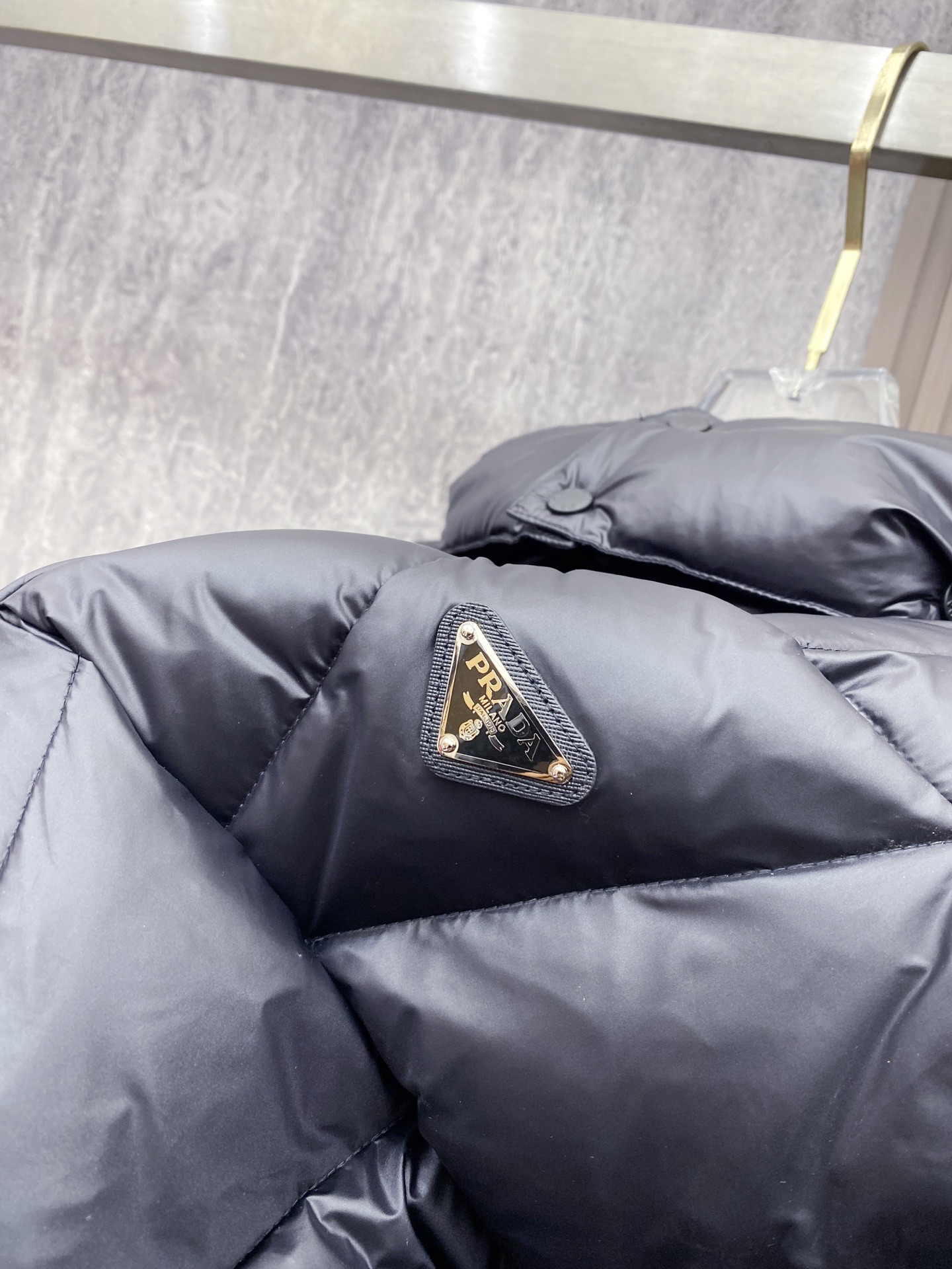 Prada Down Jacket White Duck Down Black Hooded 54-48-56-50-52