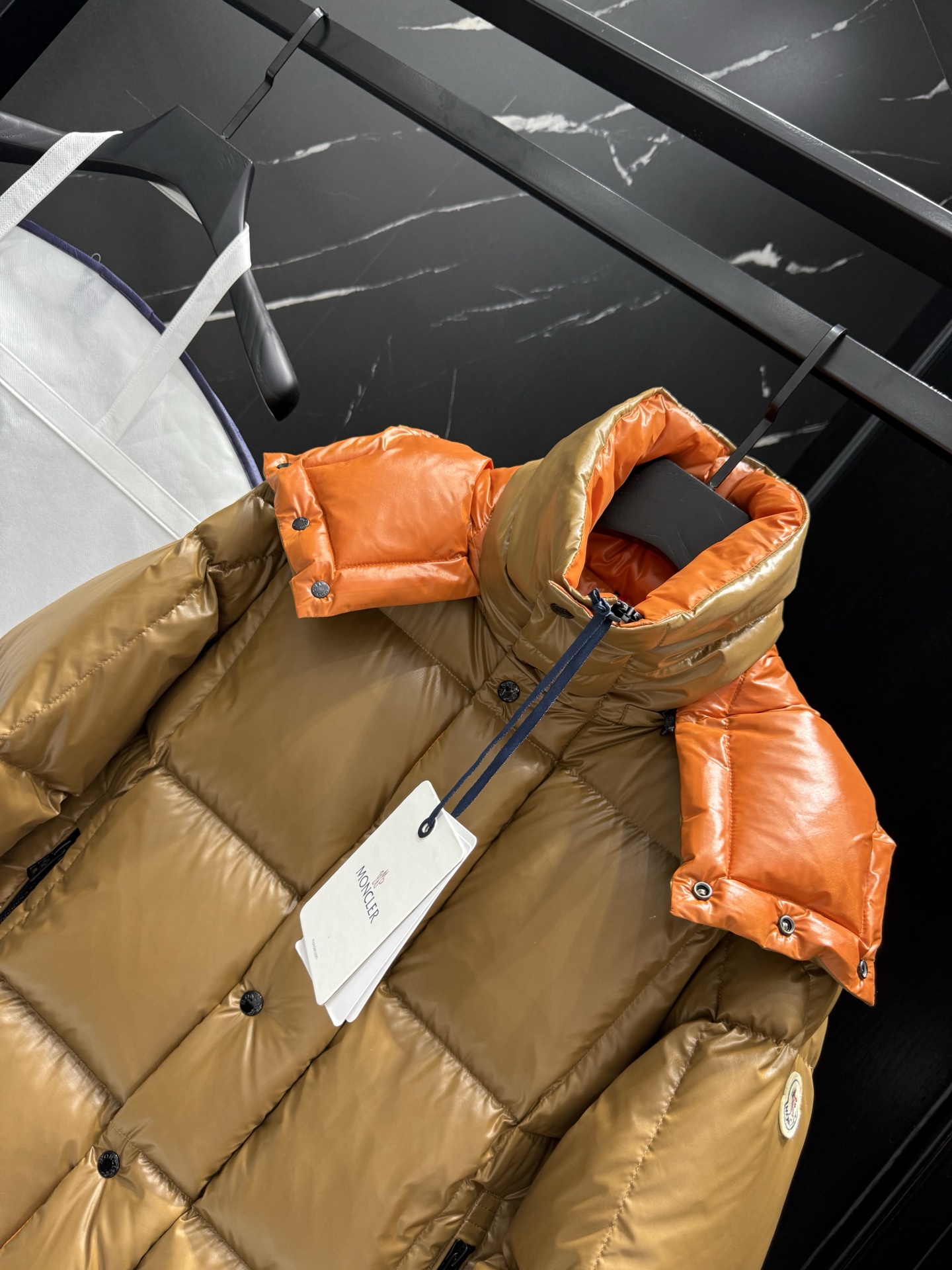 Moncler Male Down Jacket Black Hooded M-l