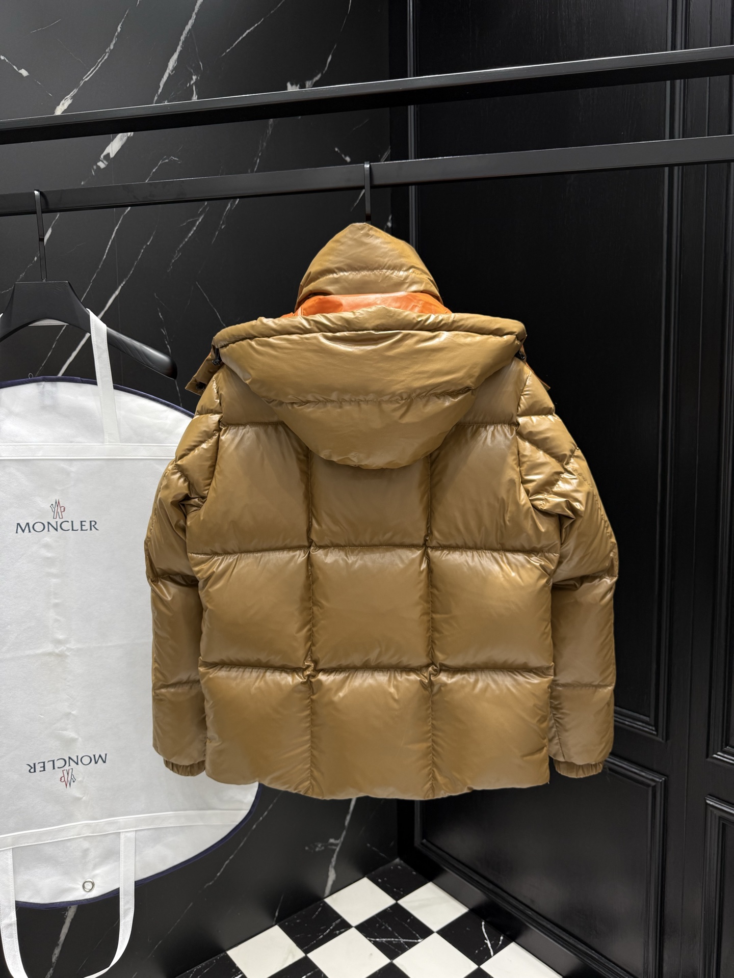Moncler Male Down Jacket Black Hooded M-l