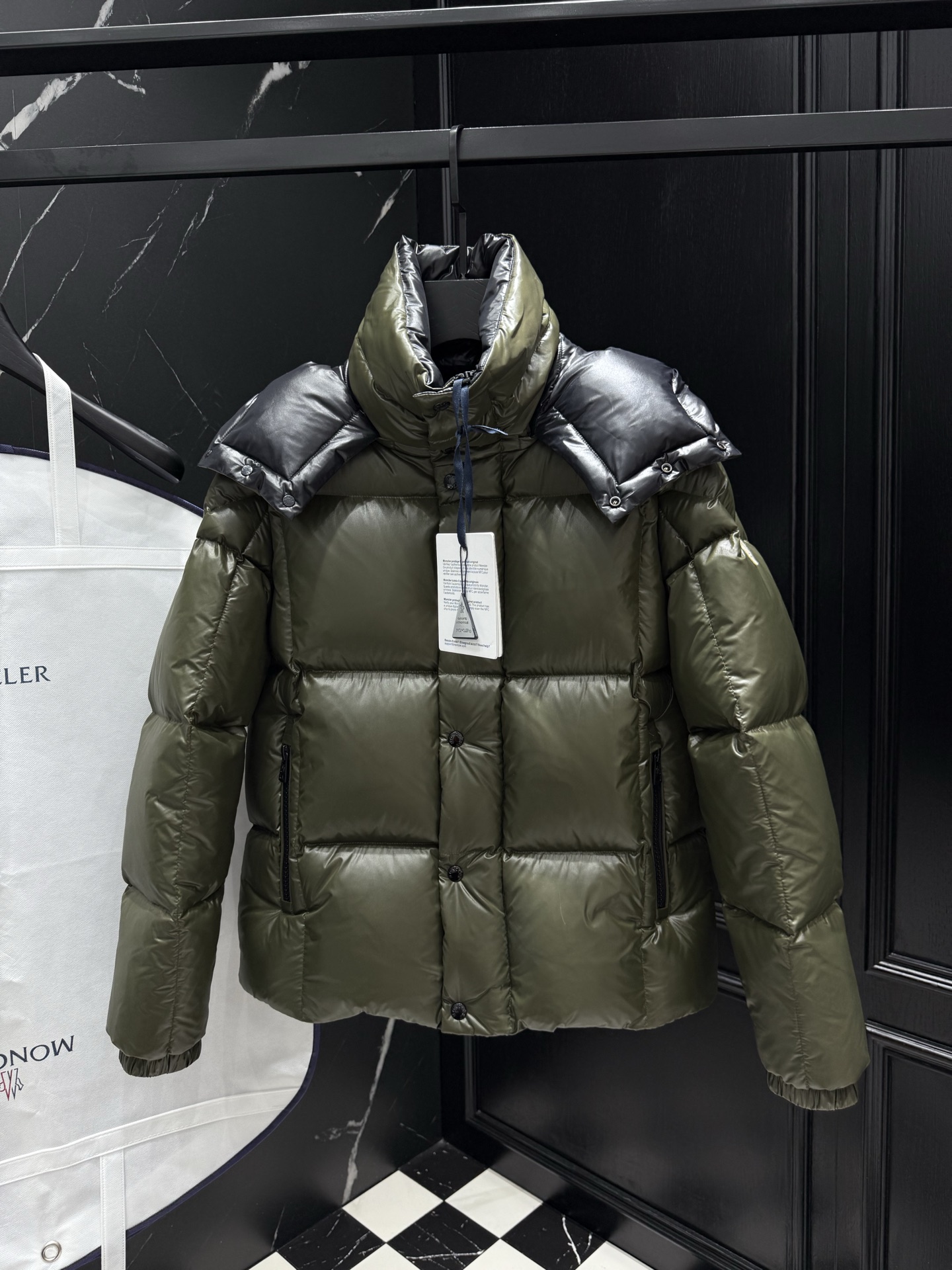 Moncler Male Down Jacket Black Hooded M-l