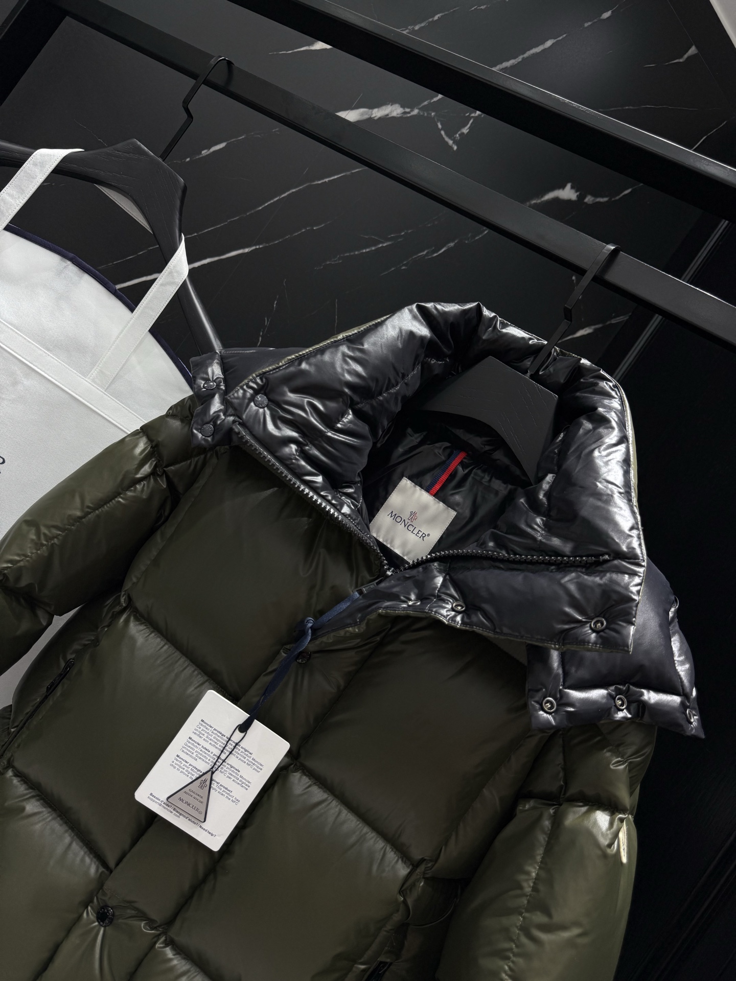Moncler Male Down Jacket Black Hooded M-l