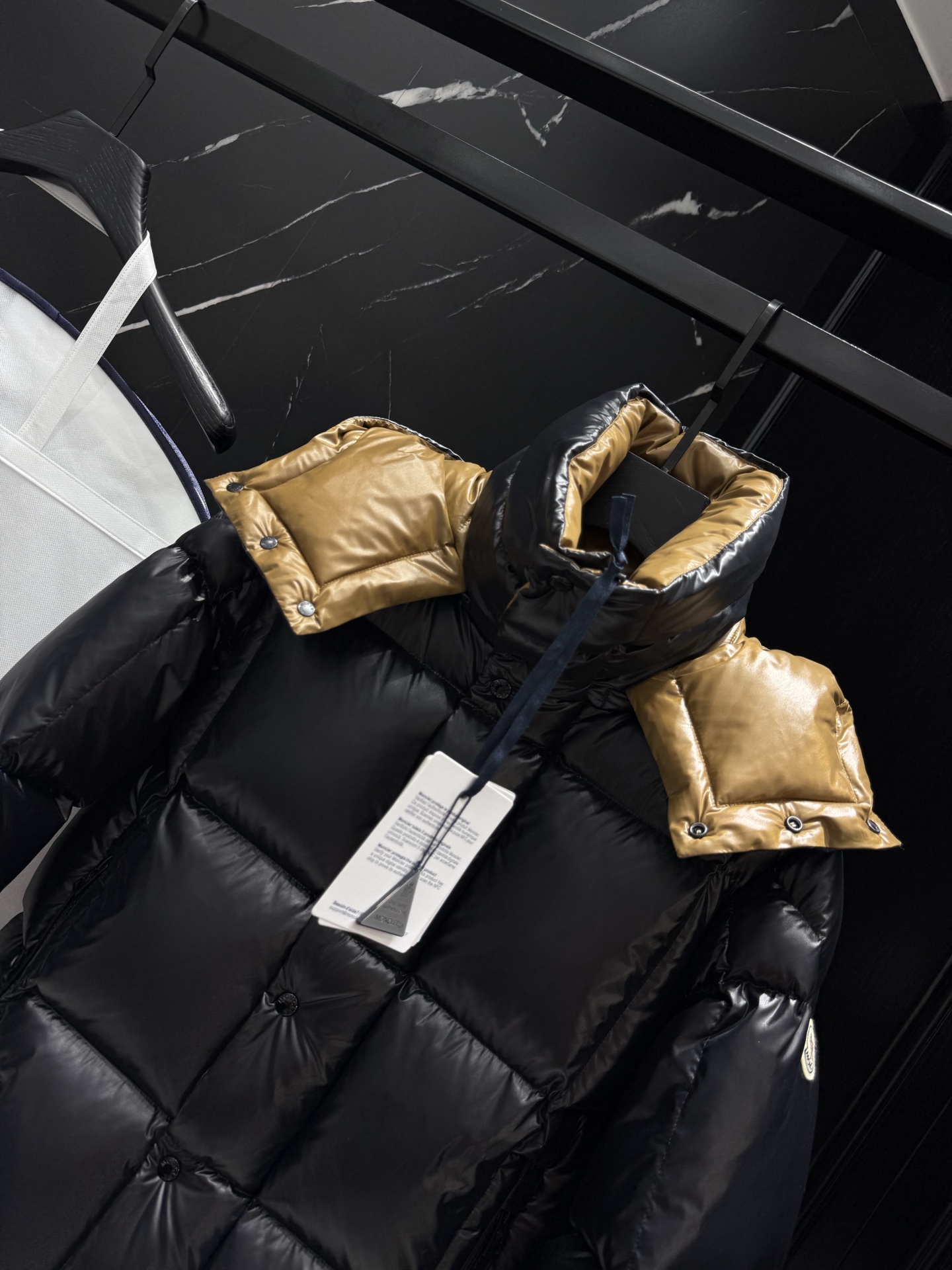 Moncler Male Down Jacket Black Hooded M-l