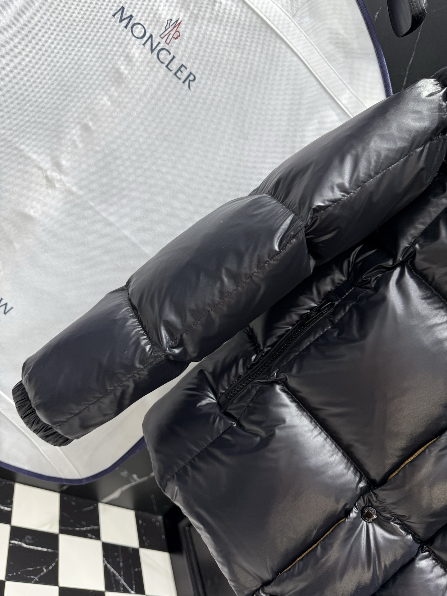 Moncler Male Down Jacket Black Hooded M-l