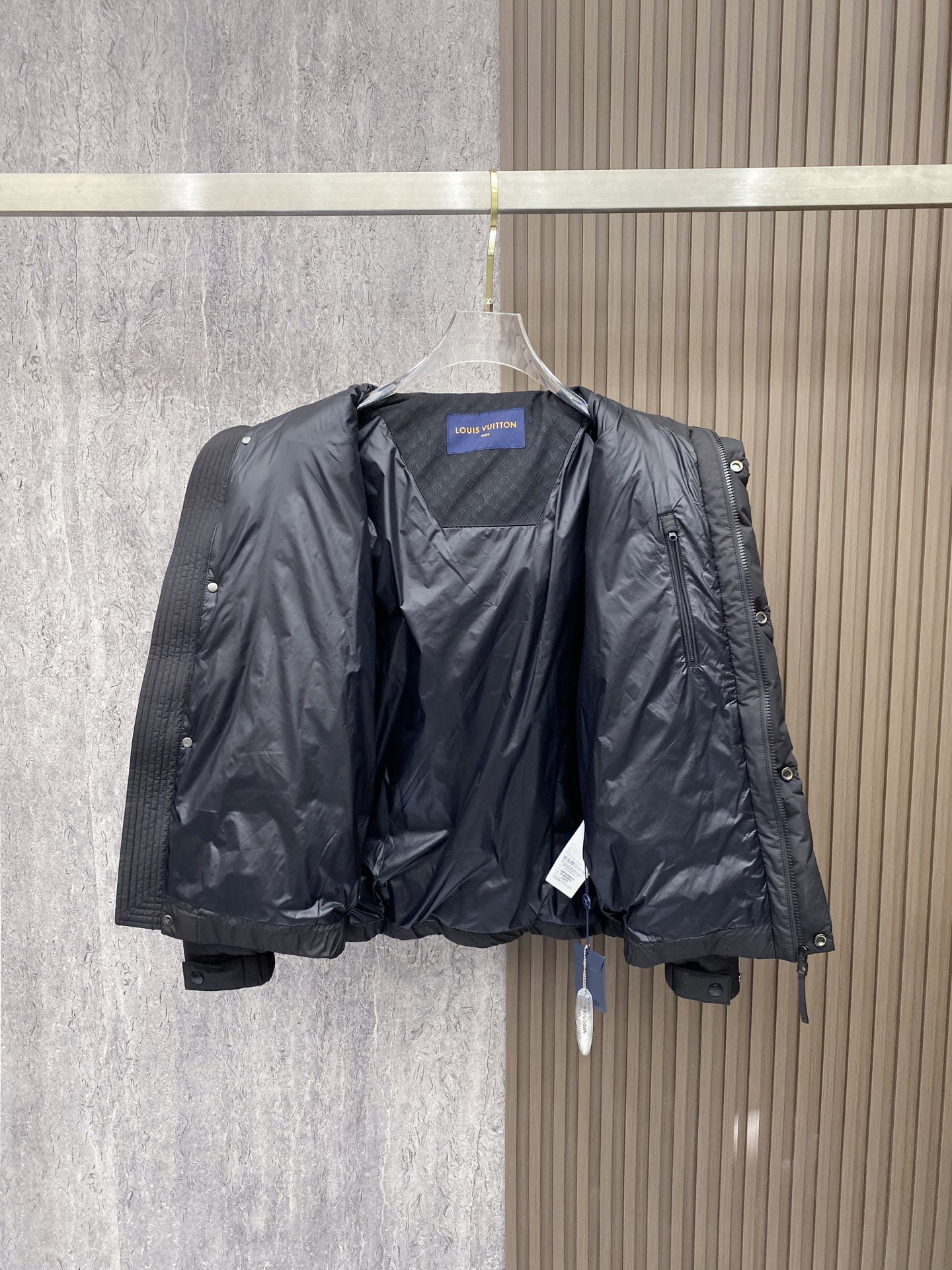 Louis Vuitton Male Down Jacket Goose Down Black Hooded S-m-l-xl