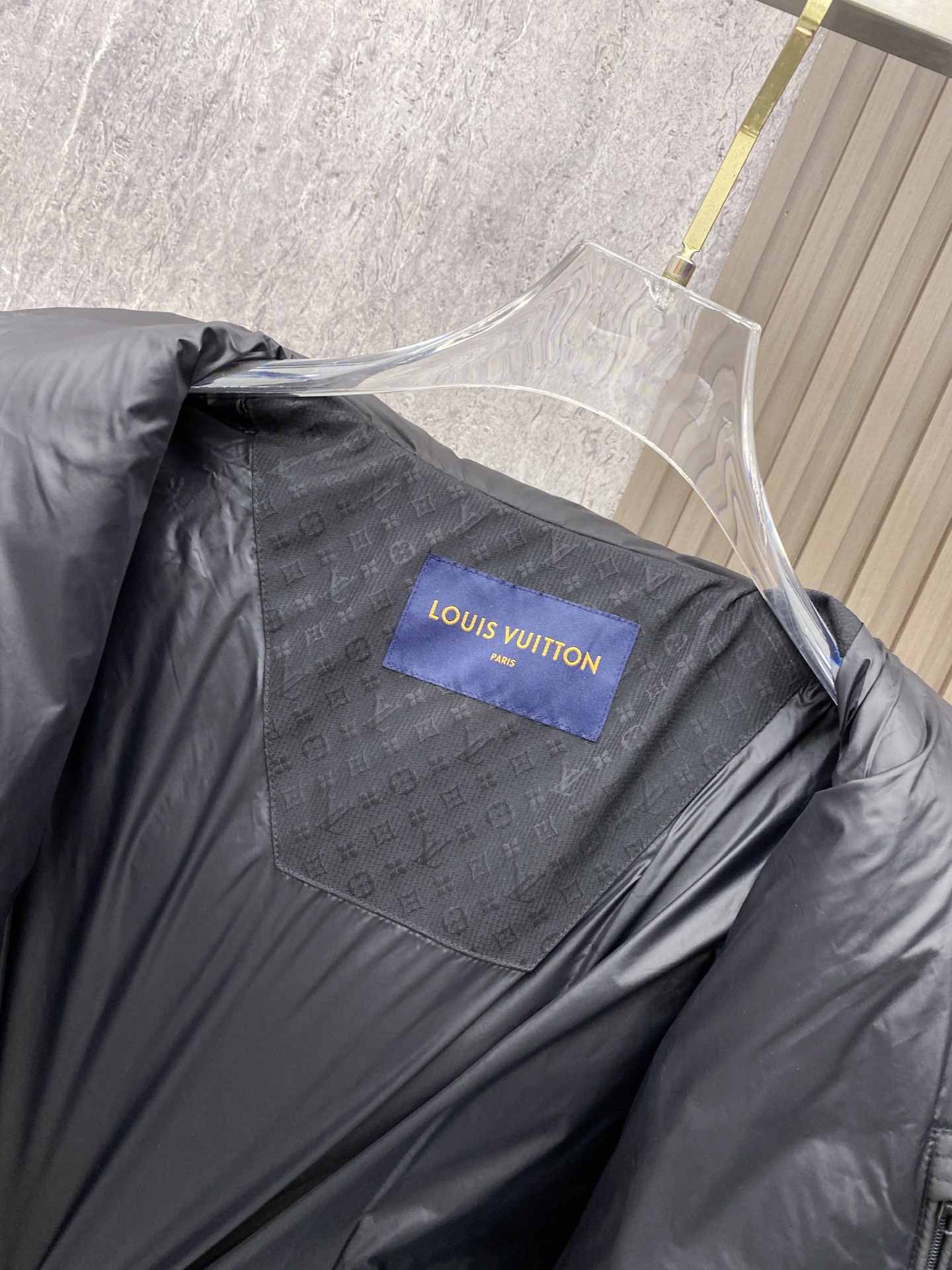 Louis Vuitton Male Down Jacket Goose Down Black Hooded S-m-l-xl