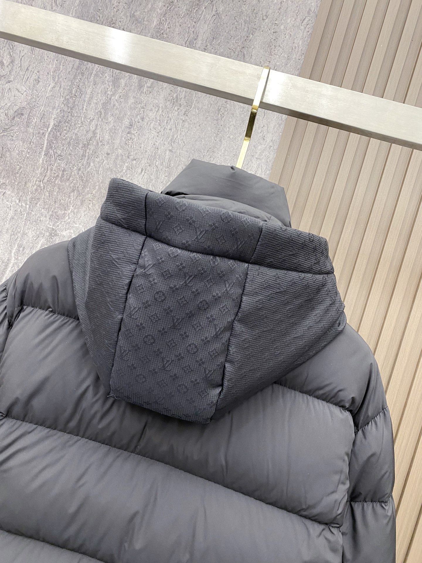 Louis Vuitton Male Down Jacket Goose Down Black Hooded S-m-l-xl