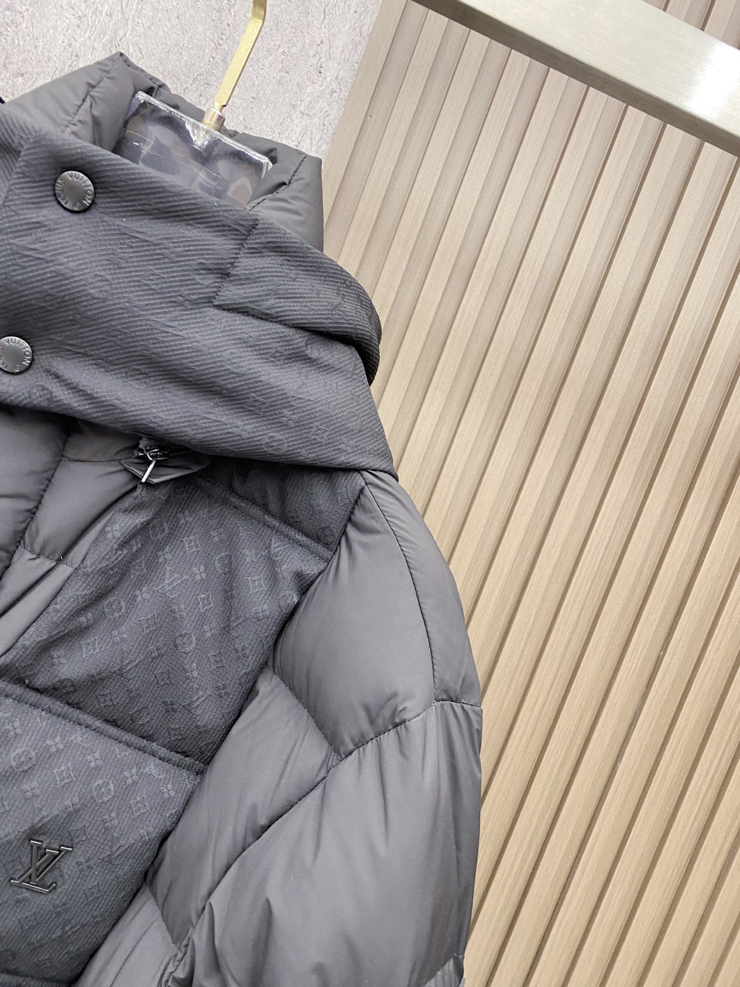 Louis Vuitton Male Down Jacket Goose Down Black Hooded S-m-l-xl