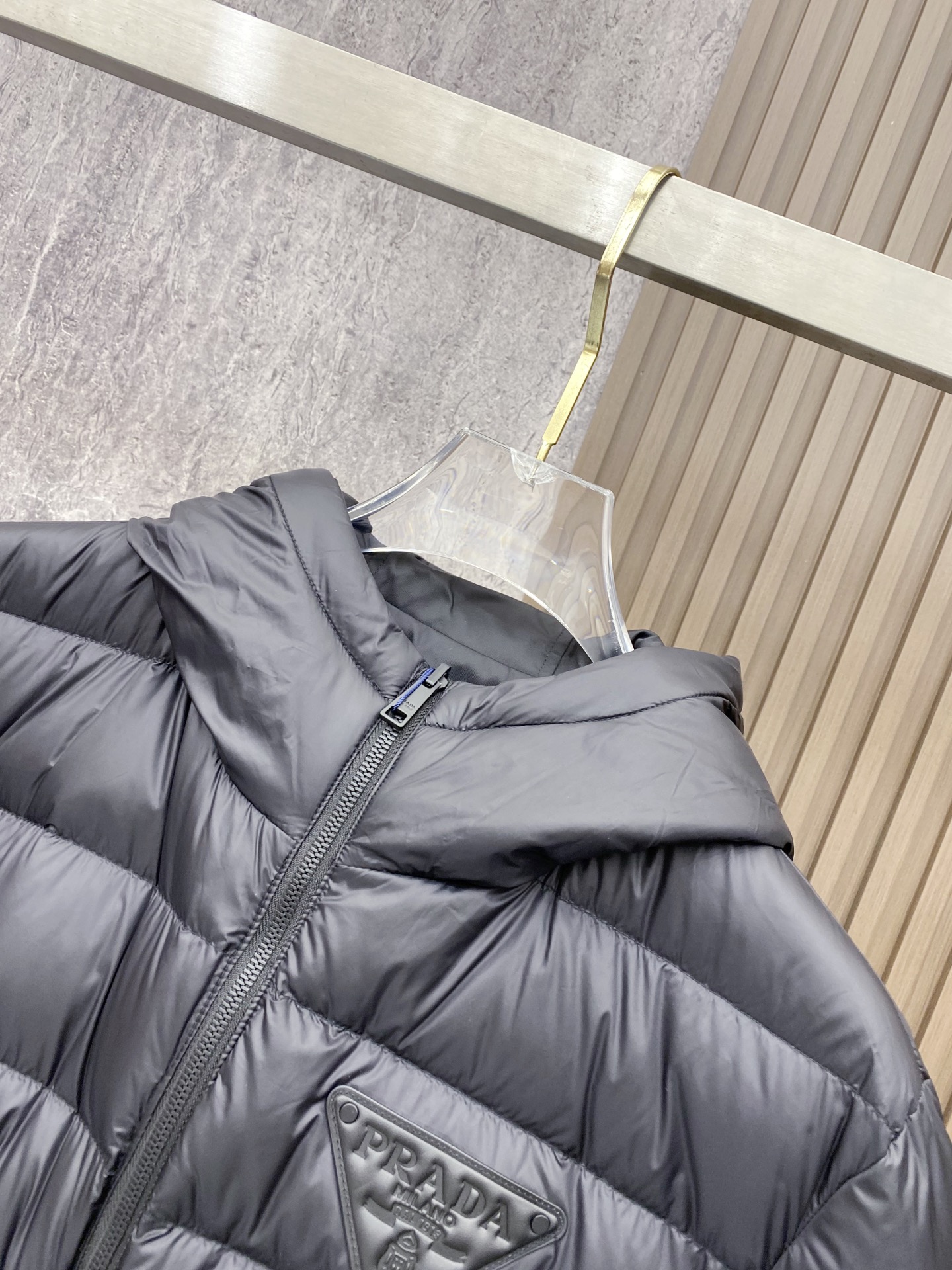Prada Down Jacket Black Hooded M-54-48-56-50-52