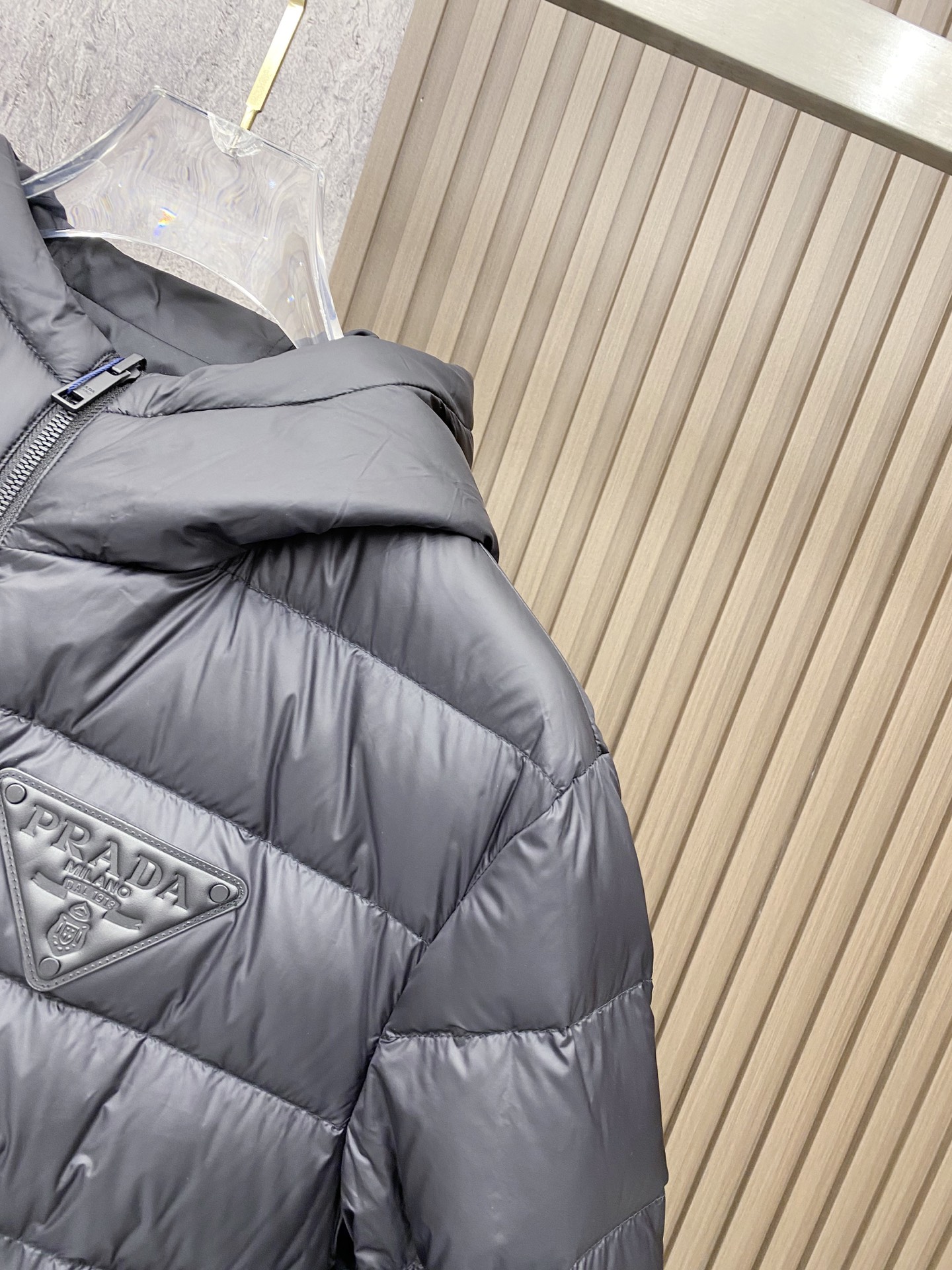 Prada Down Jacket Black Hooded M-54-48-56-50-52