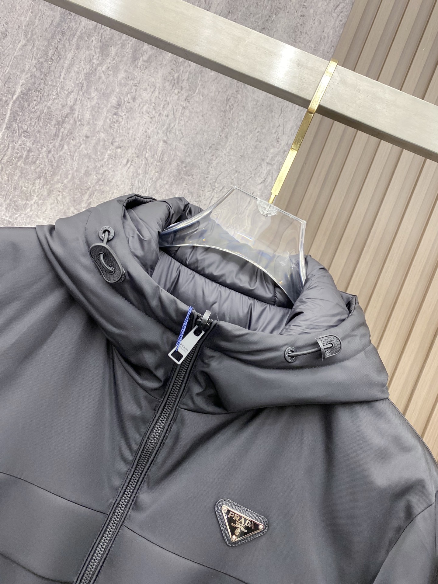 Prada Down Jacket Black Hooded M-54-48-56-50-52