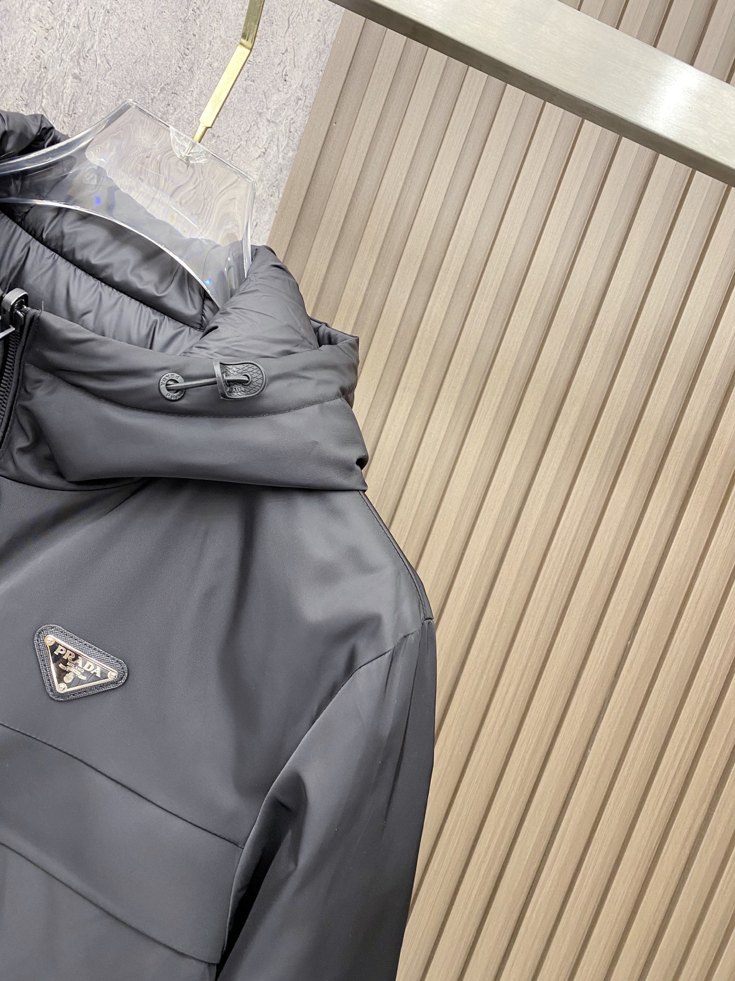 Prada Down Jacket Black Hooded M-54-48-56-50-52