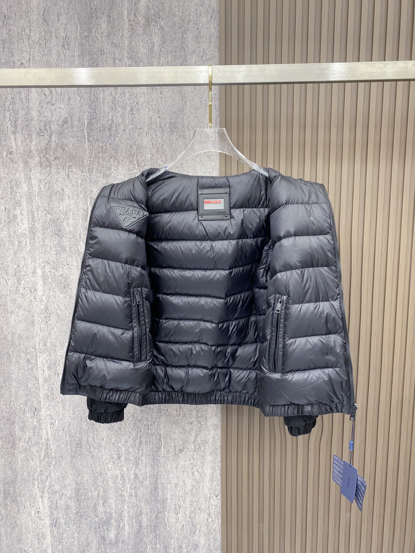 Prada Down Jacket Black Hooded M-54-48-56-50-52
