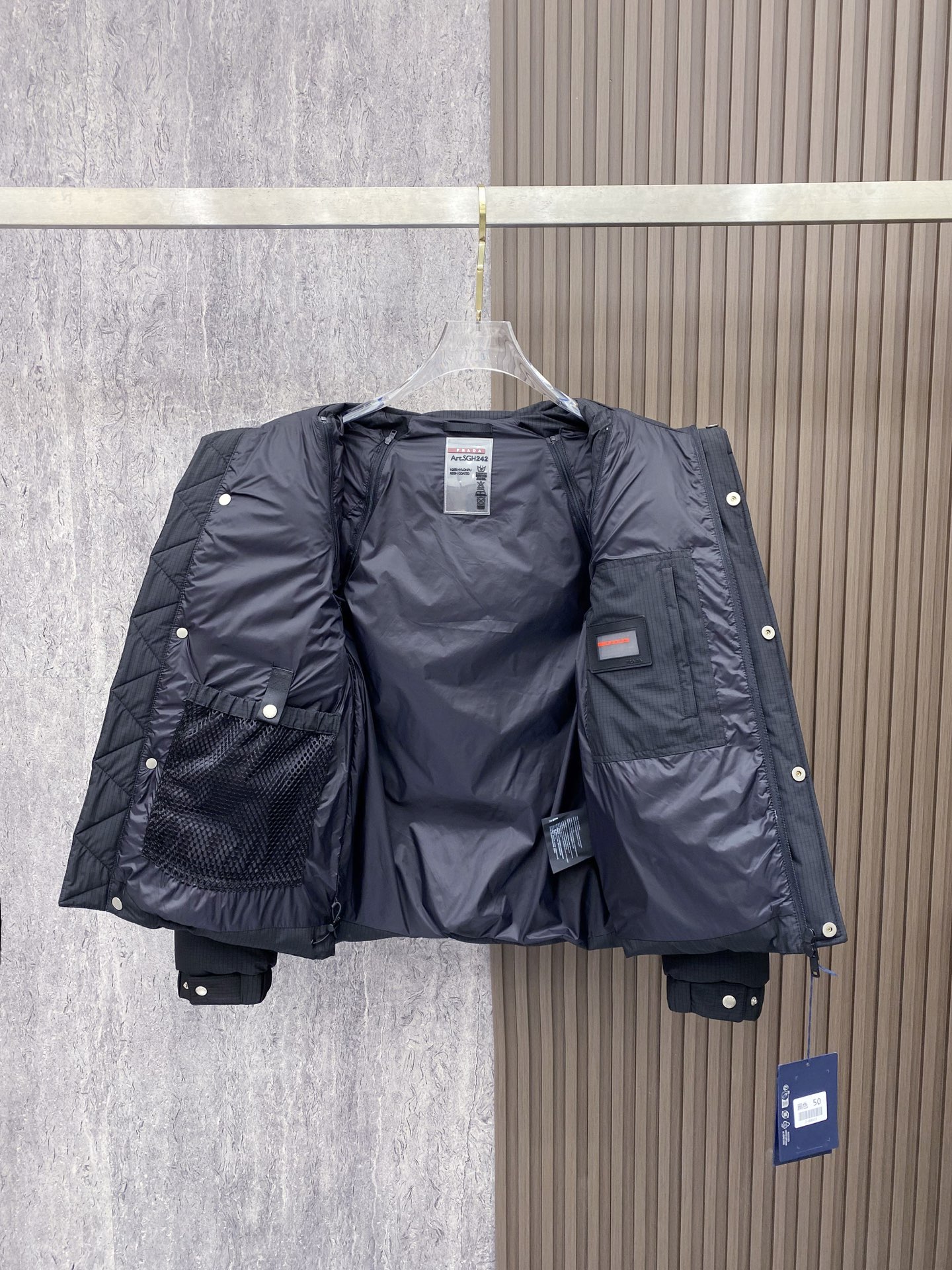 Prada Down Jacket White Duck Down Black M-xl