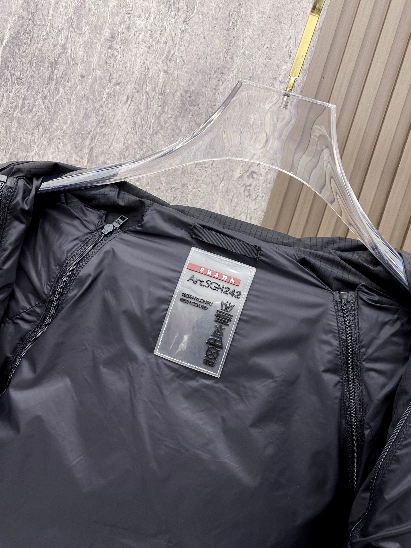 Prada Down Jacket White Duck Down Black M-xl