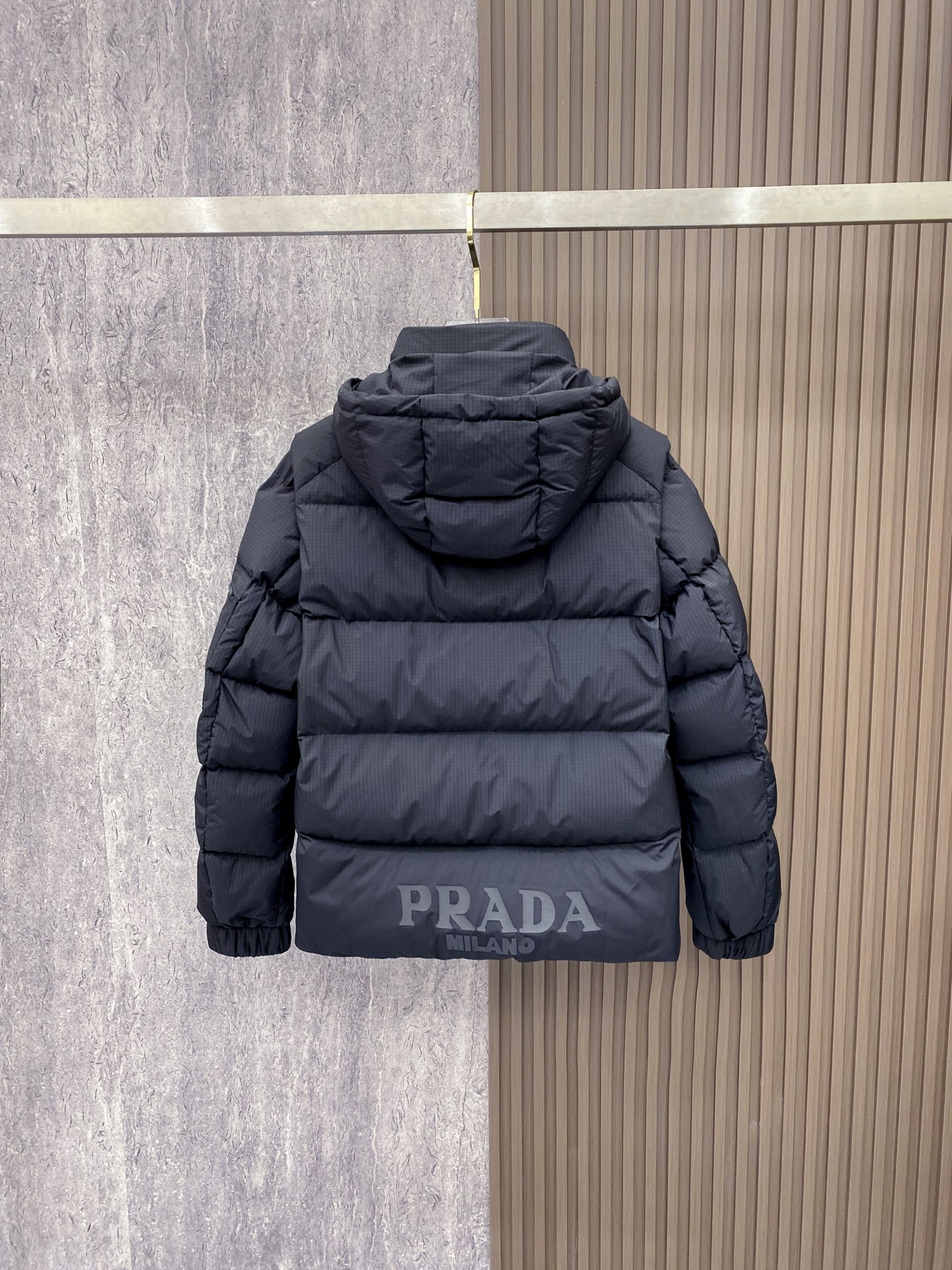 Prada Down Jacket White Duck Down Black M-xl