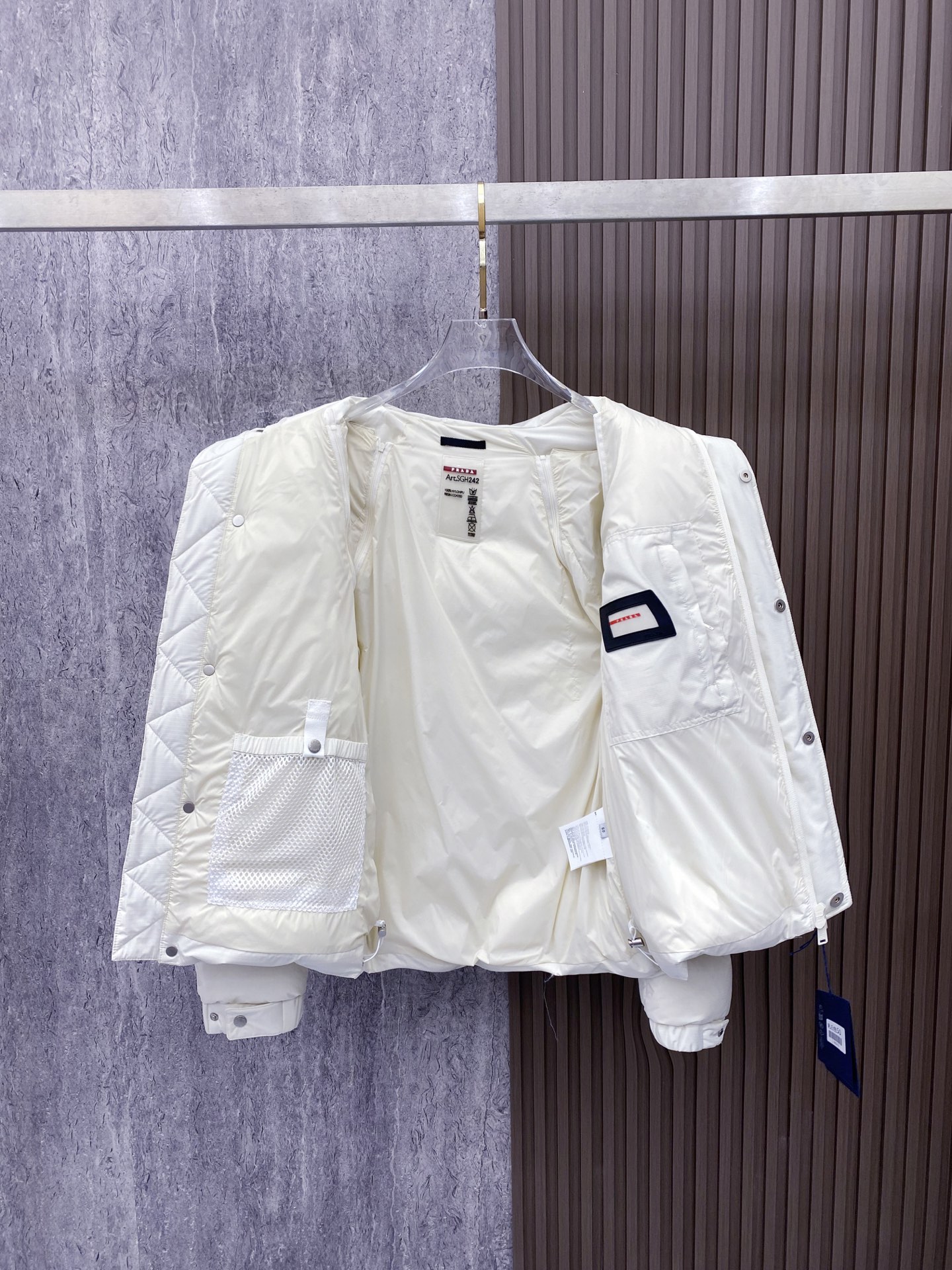 Prada Down Jacket White Duck Down Black M-xl