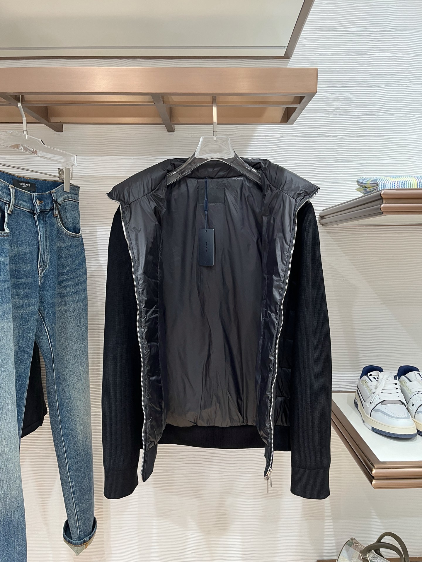 Prada Jacket Wool Black L