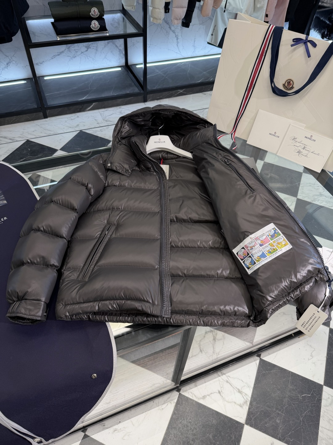 Moncler Male Down Jacket Gray Hooded M-l