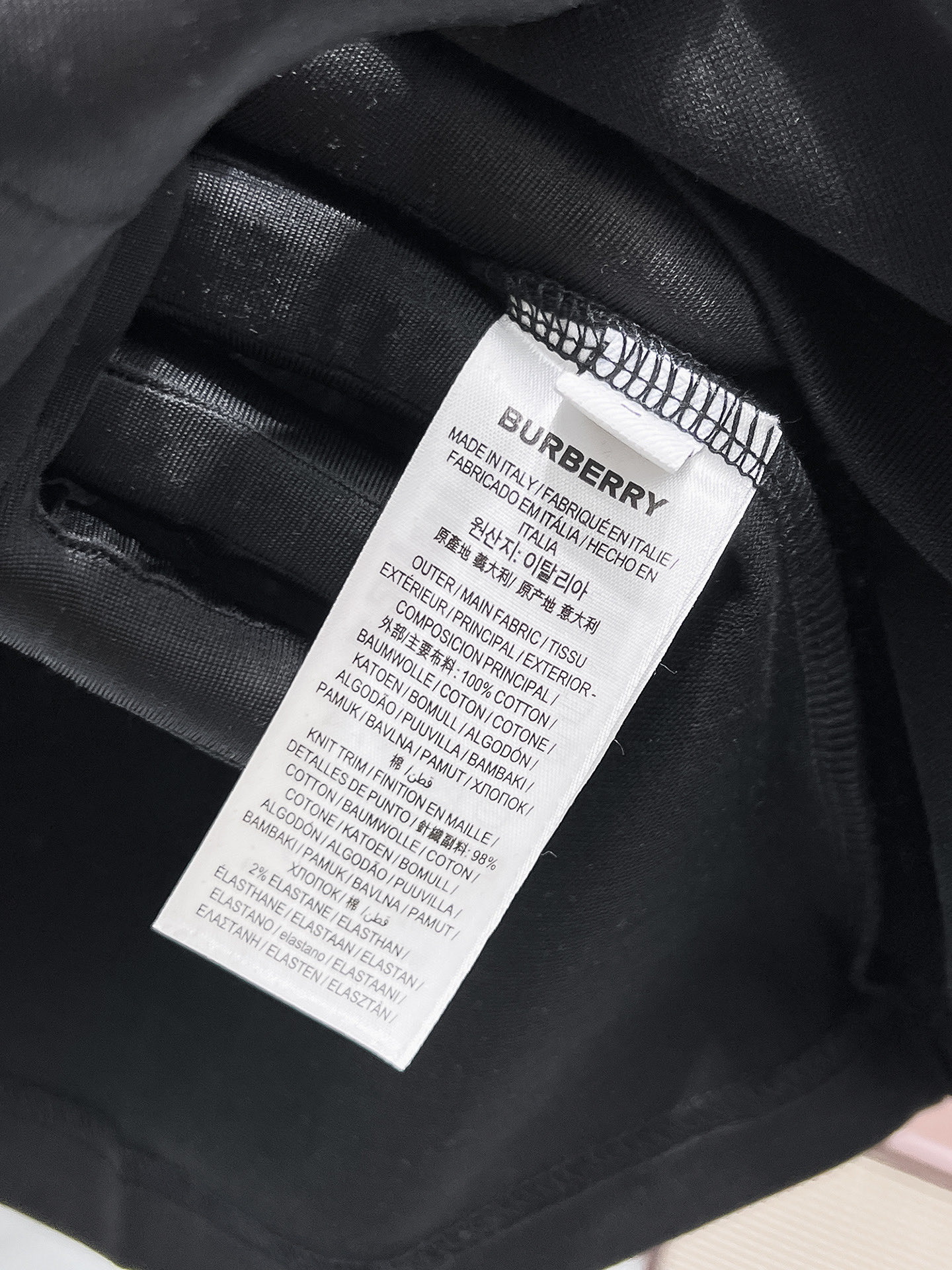 Burberry Basic Clothing Cotton Black S-l-xl