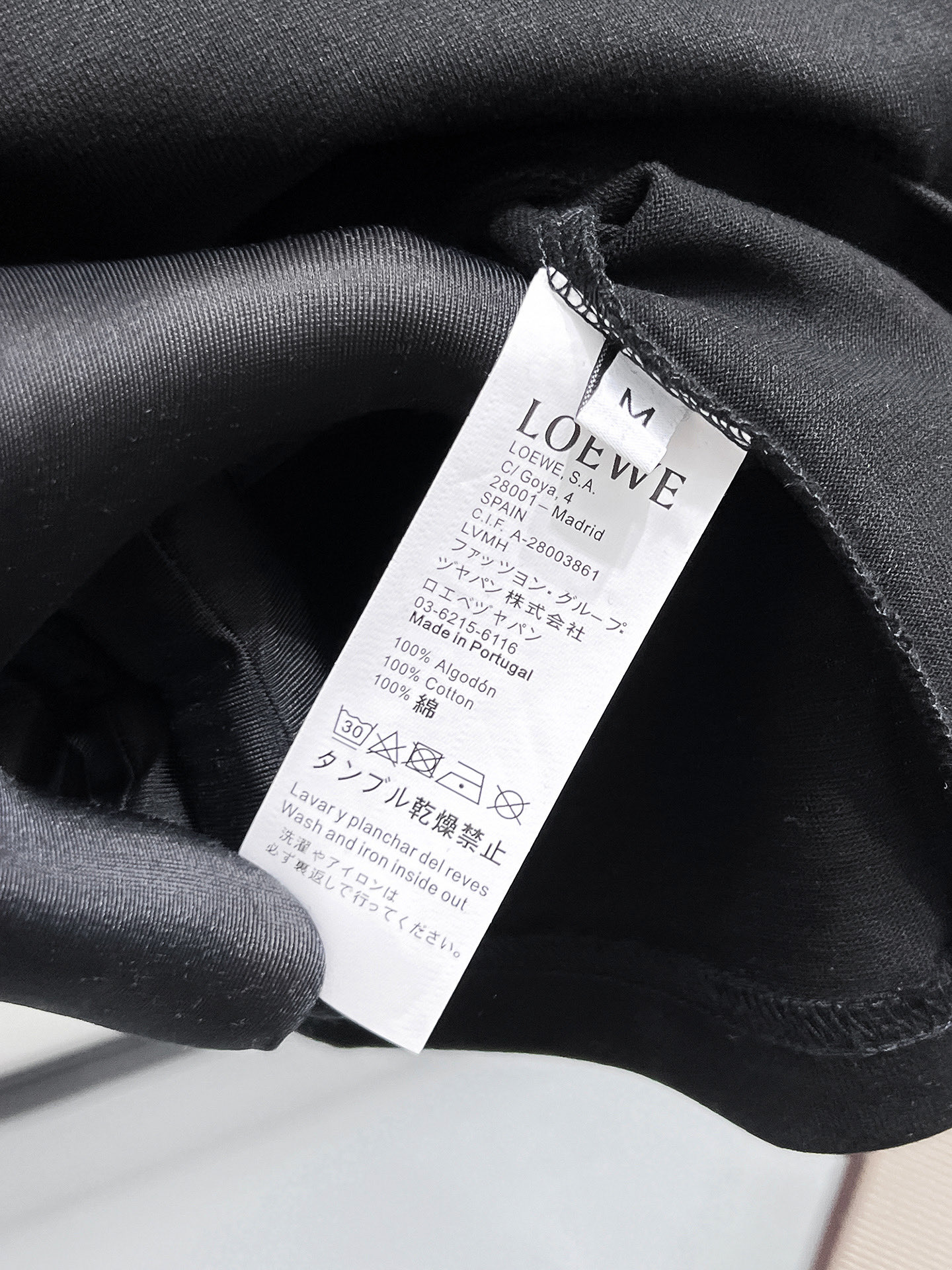 Loewe Basic Clothing Cotton Black S-l-xl
