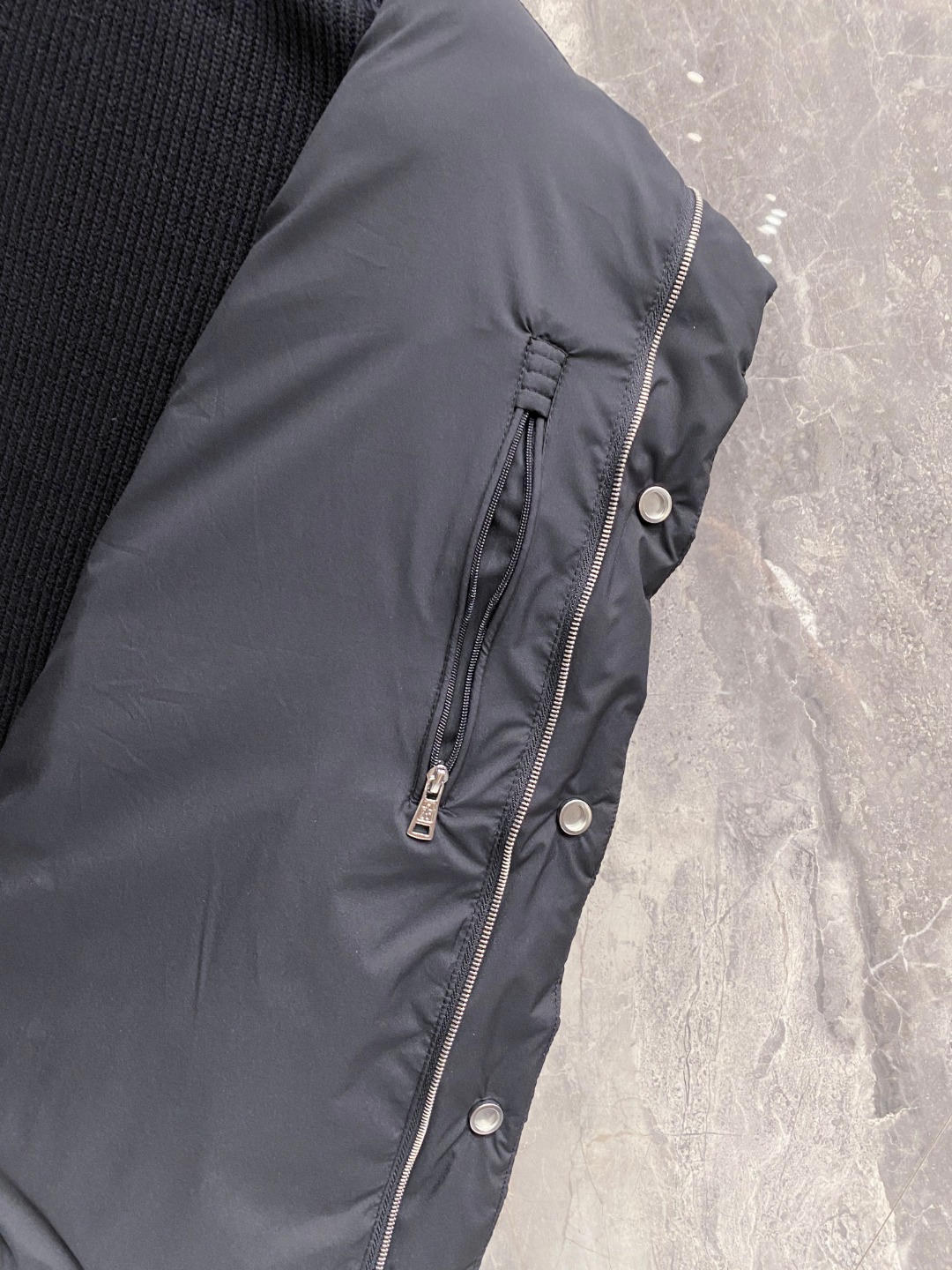 Moncler Down Jacket Knitted Black M-l