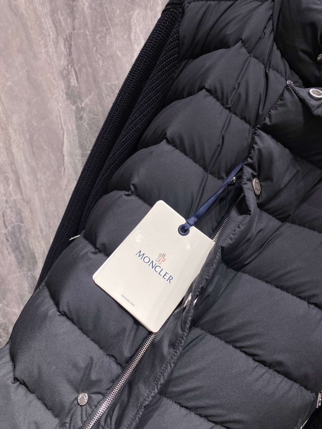 Moncler Down Jacket Knitted Black M-l