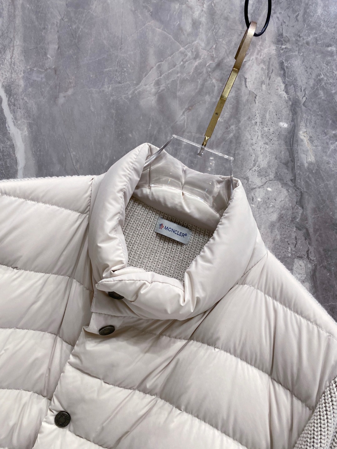 Moncler Down Jacket Knitted Black M-l