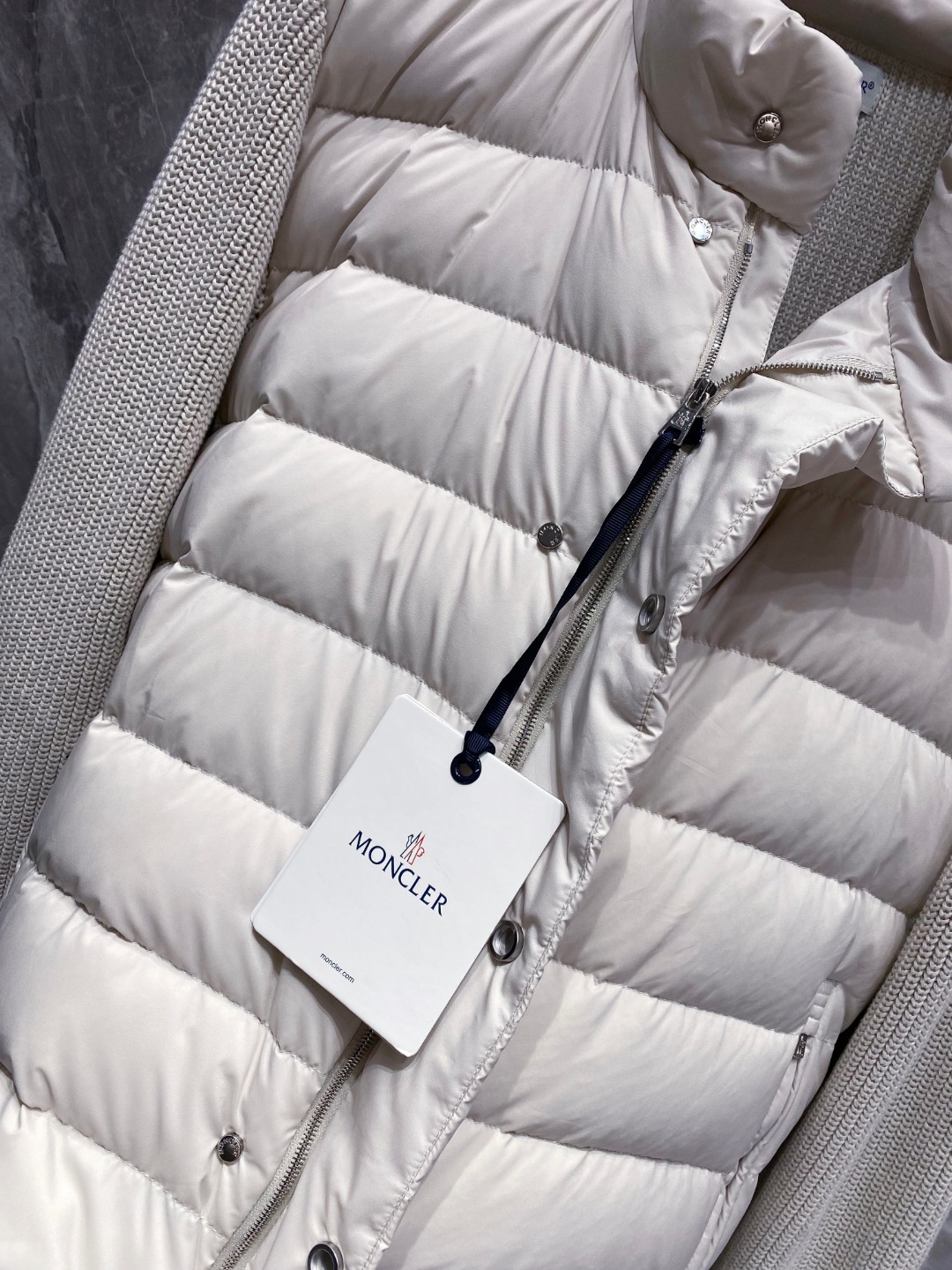 Moncler Down Jacket Knitted Black M-l