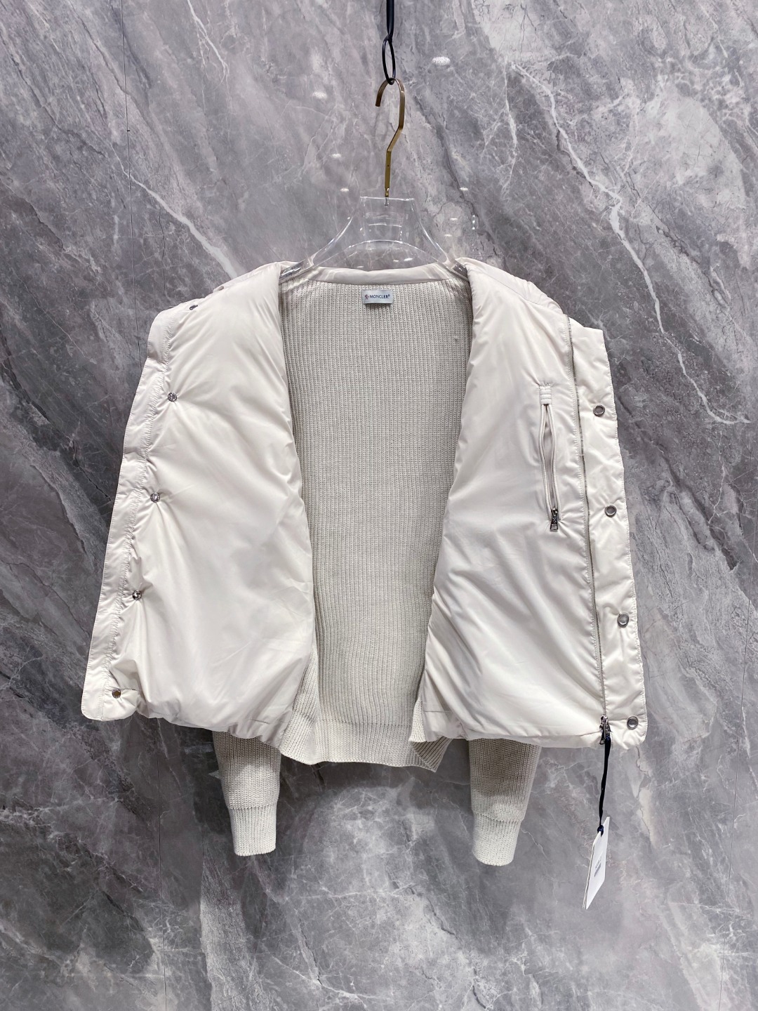 Moncler Down Jacket Knitted Black M-l