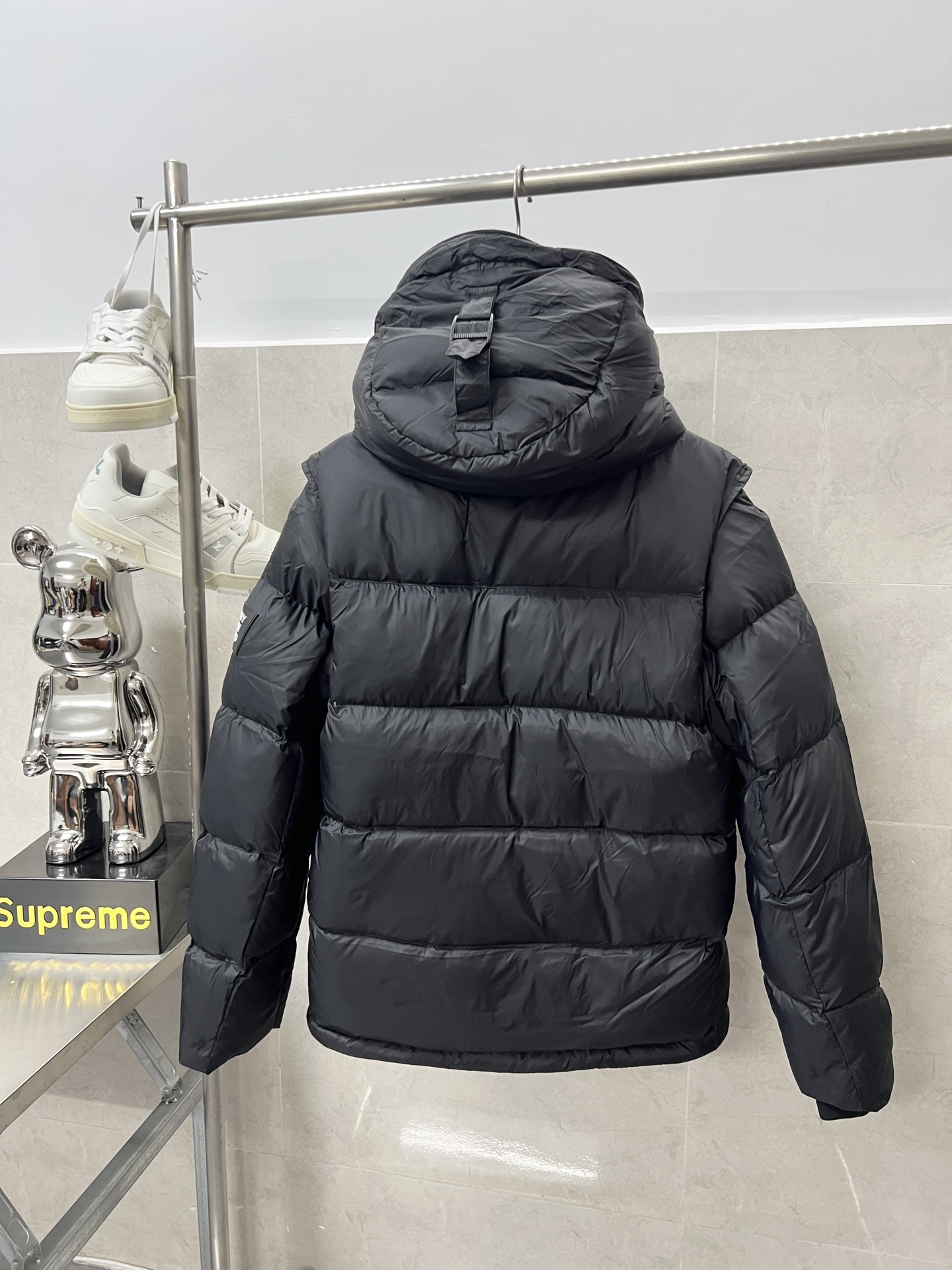 Burberry Couple Down Jacket Black Hooded S-m-l-xl