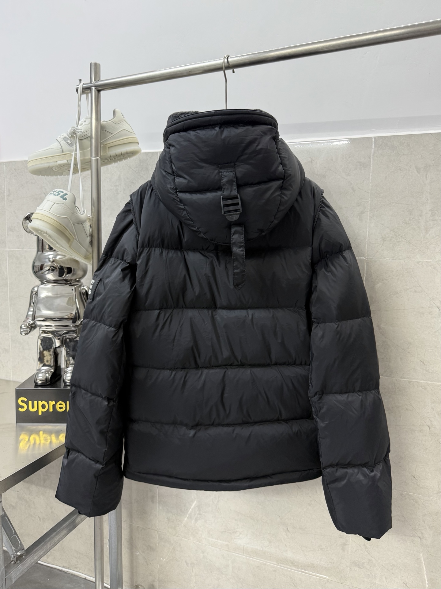 Burberry Couple Down Jacket Black Hooded S-m-l-xl