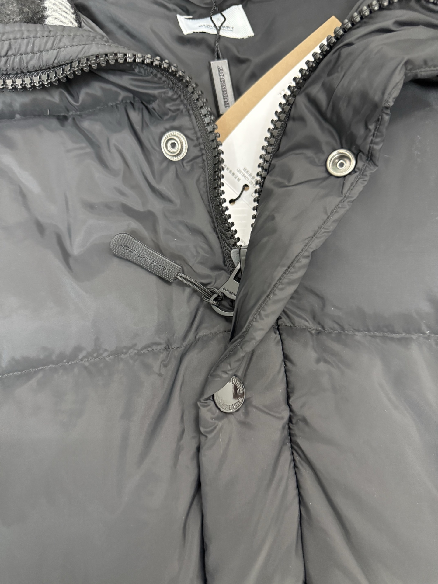 Burberry Couple Down Jacket Black Hooded S-m-l-xl