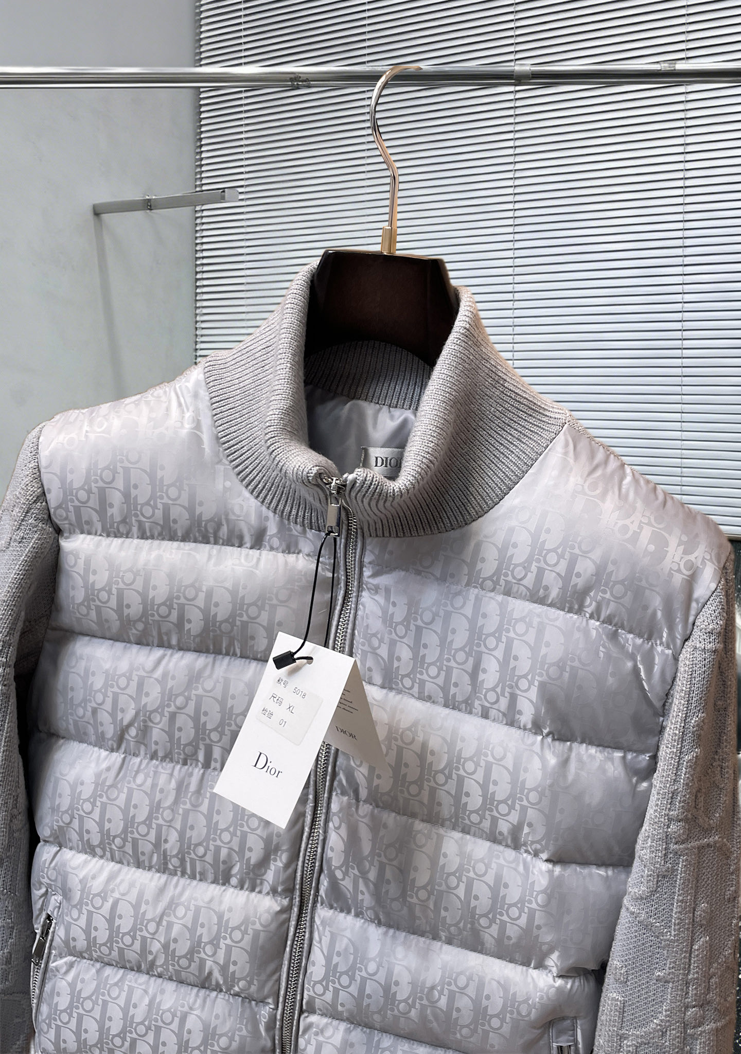 Dior Down Jacket Knitted Black M-xl