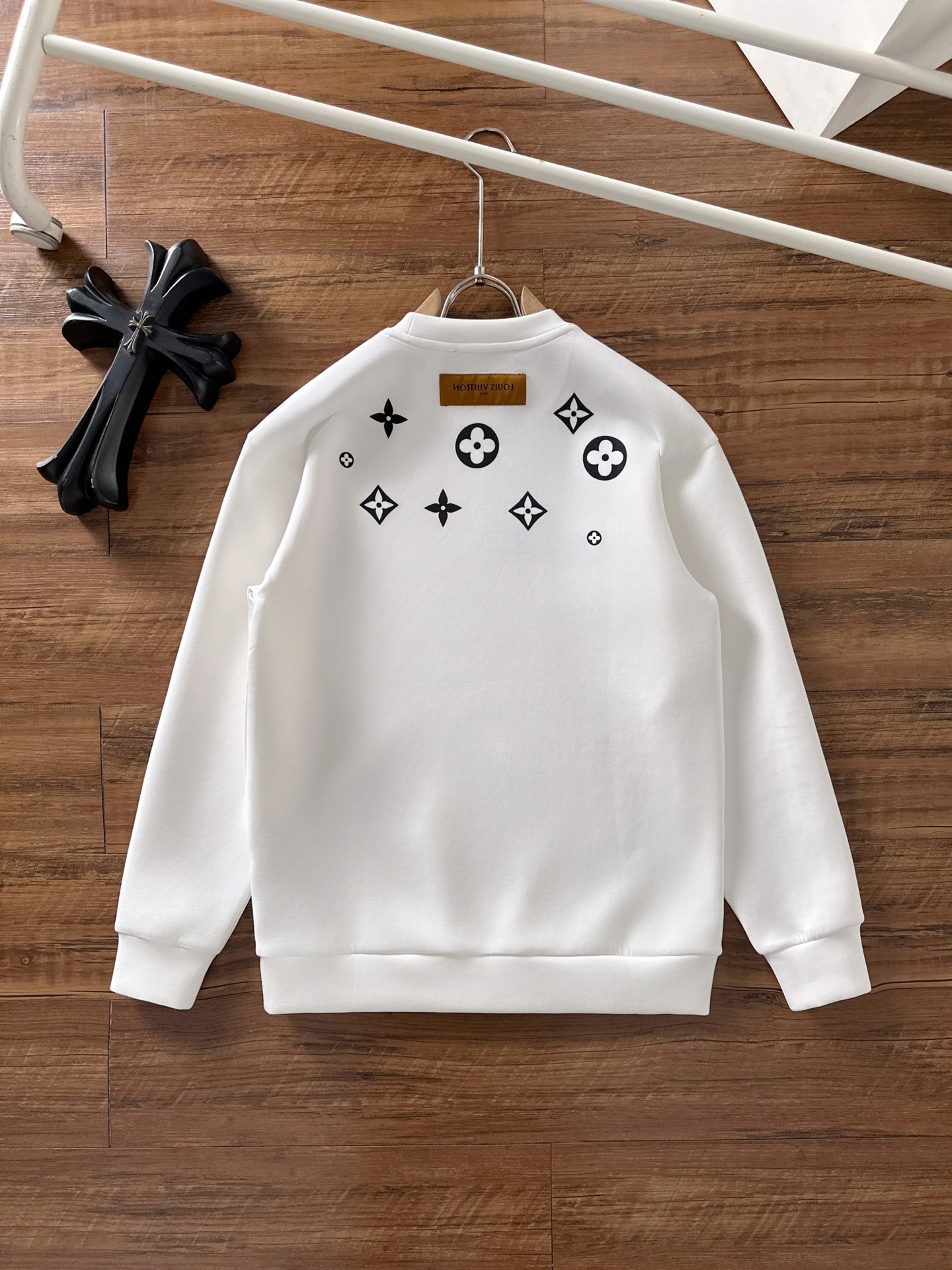 Louis Vuitton Male Hoodie Cotton Black Xs-s-m-l