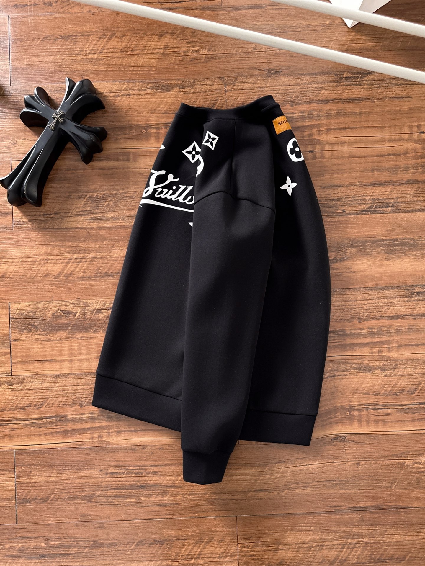 Louis Vuitton Male Hoodie Cotton Black Xs-s-m-l