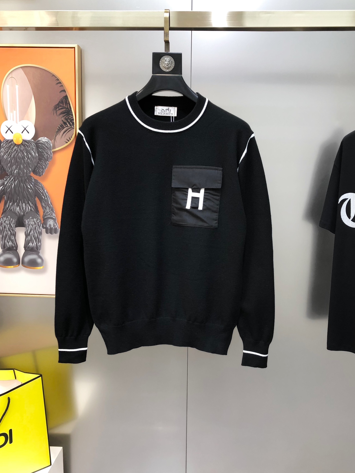 Hermès Male Basic Clothing Wool Black S-m-xl