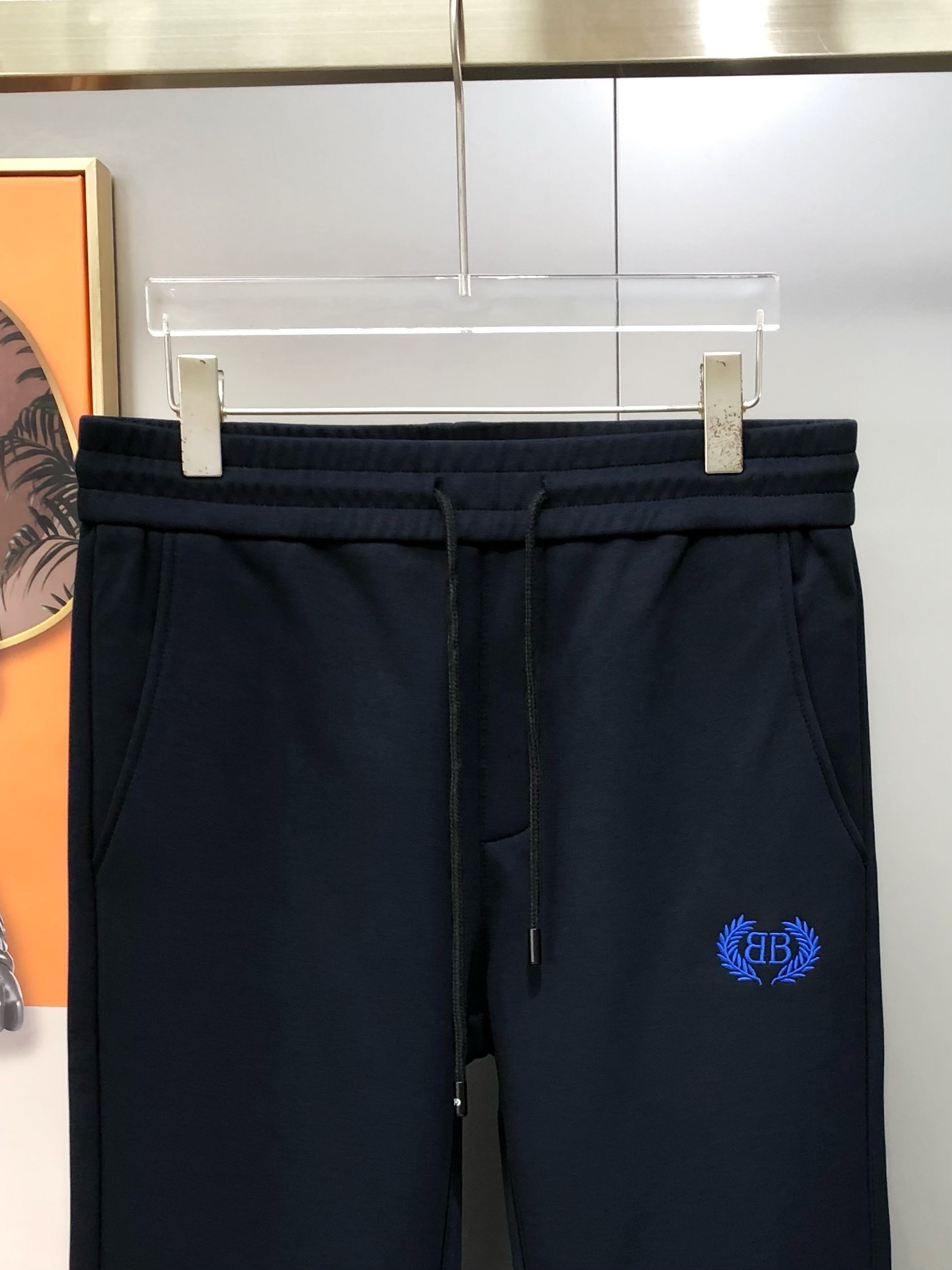 Balenciaga Male Sports Pants Cotton Blue Fleece Lined M-l-xl