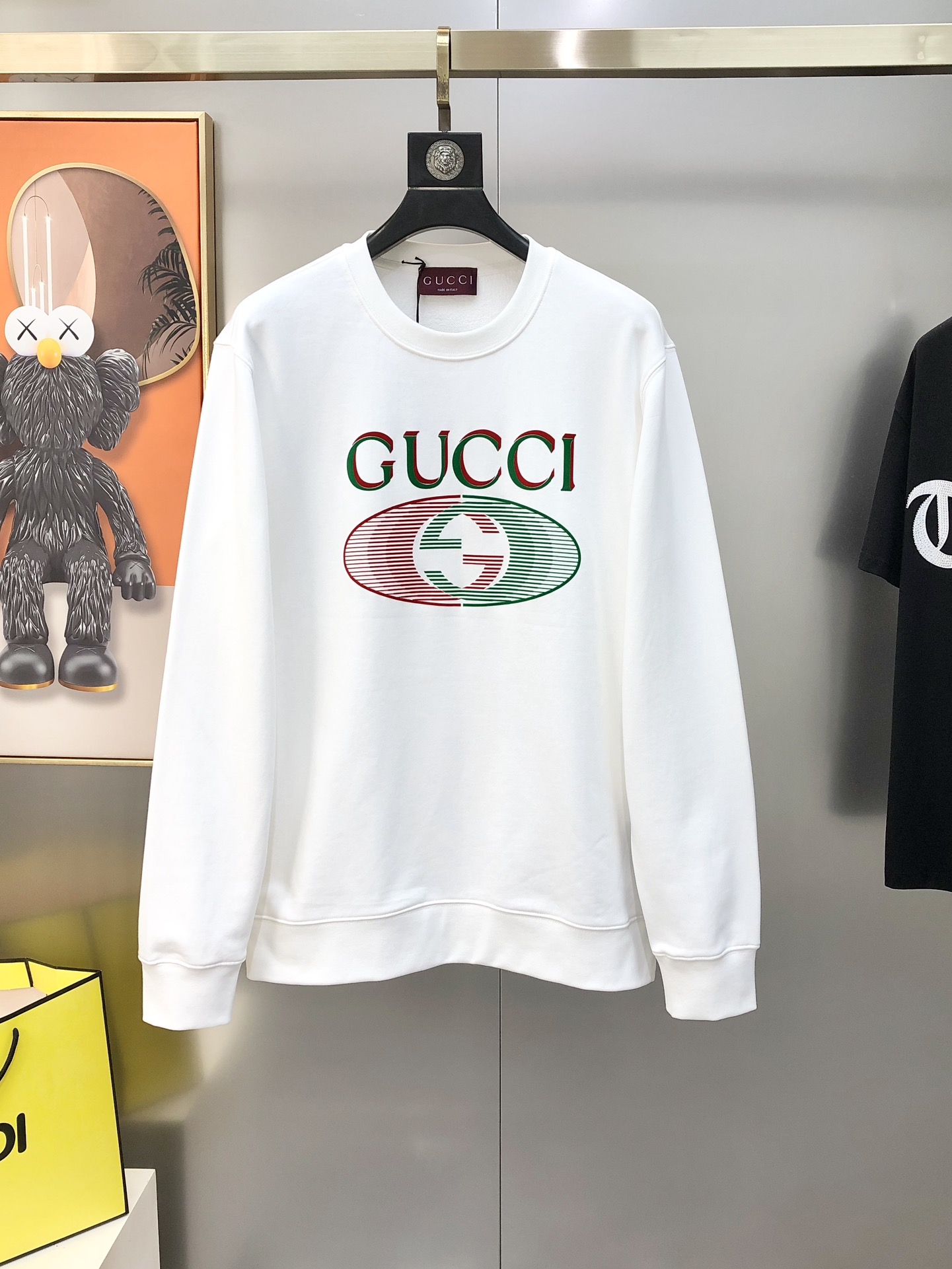 Gucci Male Hoodie Cotton Black Loose Fit S-m-l-xl