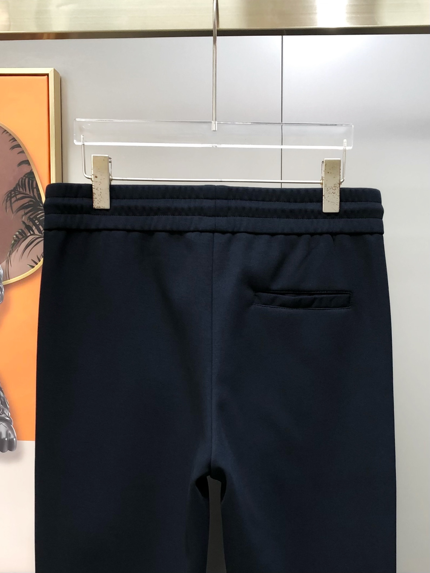 Loro Piana Male Sports Pants Cotton Black Fleece Lined M-l-xl