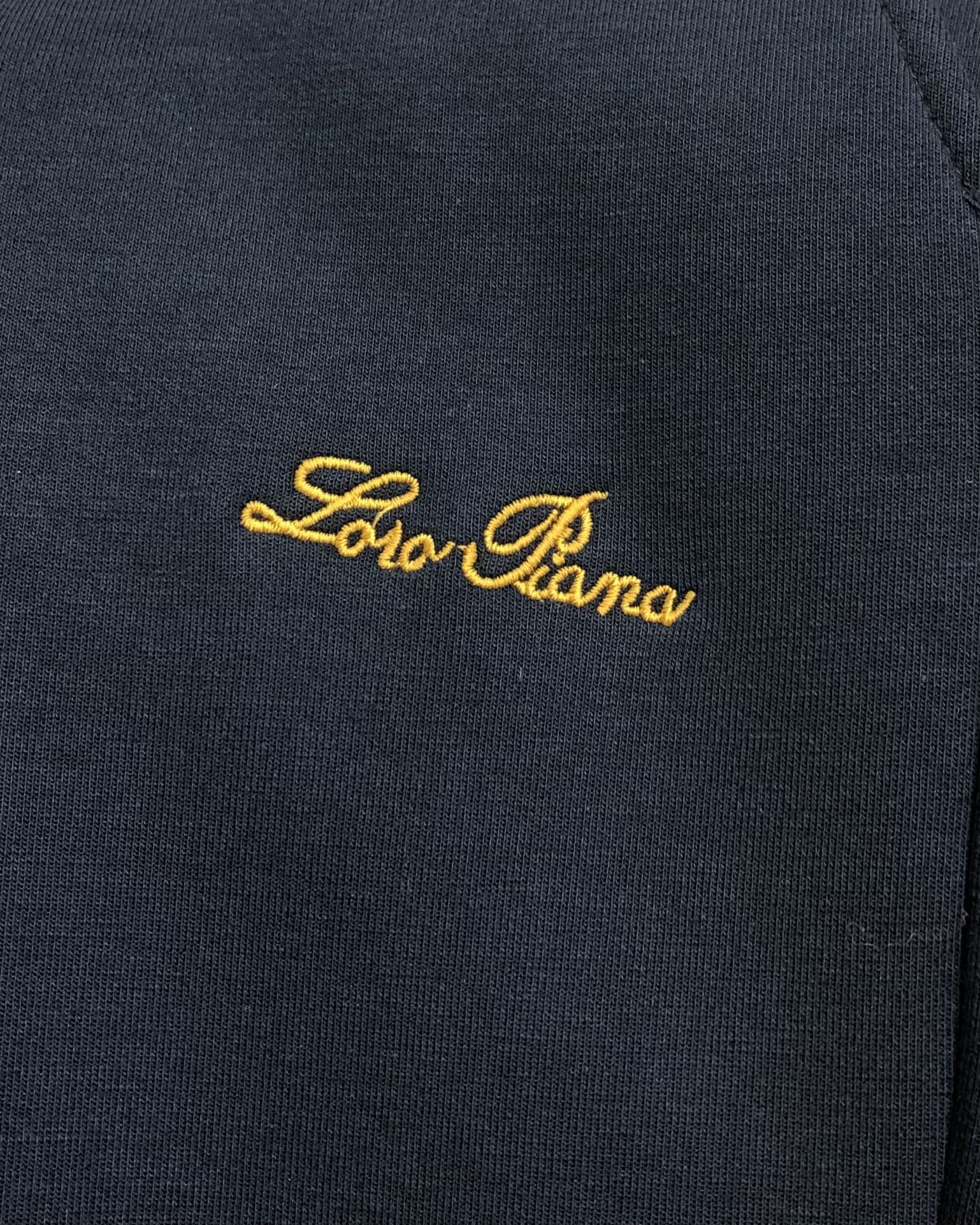 Loro Piana Male Sports Pants Cotton Black Fleece Lined M-l-xl