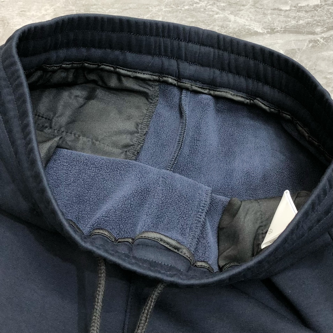 Loro Piana Male Sports Pants Cotton Black Fleece Lined M-l-xl