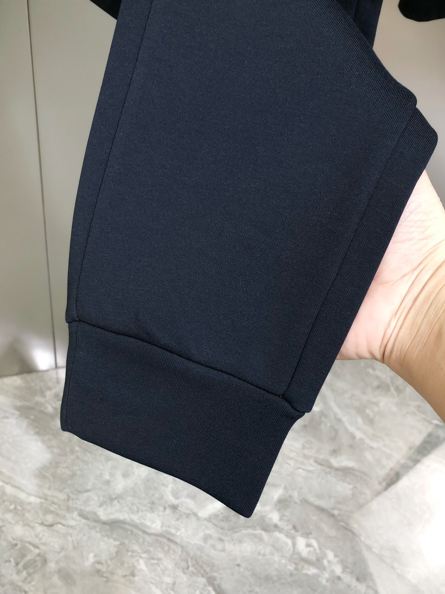 Loro Piana Male Sports Pants Cotton Black Fleece Lined M-l-xl