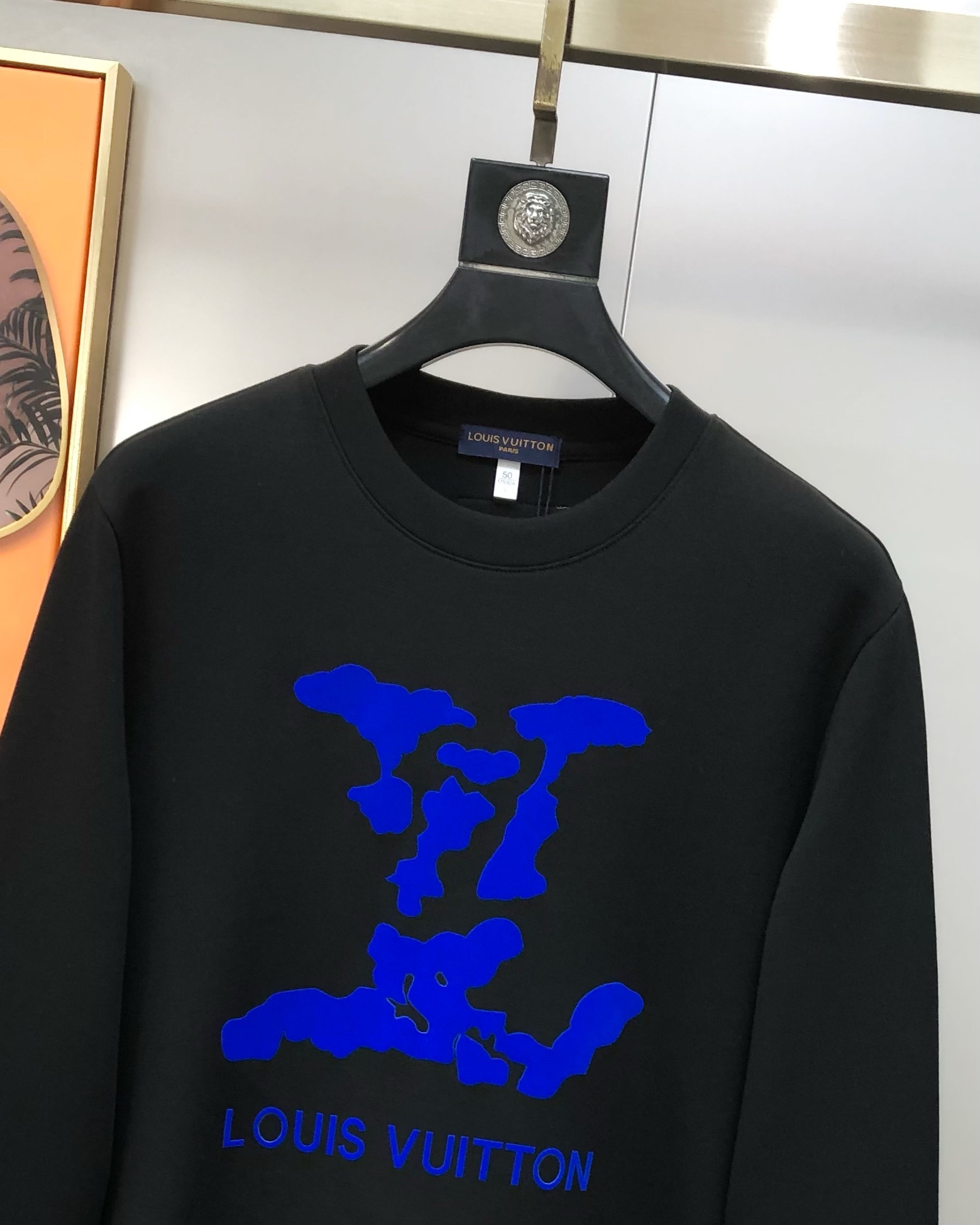 Louis Vuitton Male Hoodie Cotton Black M-l-xl